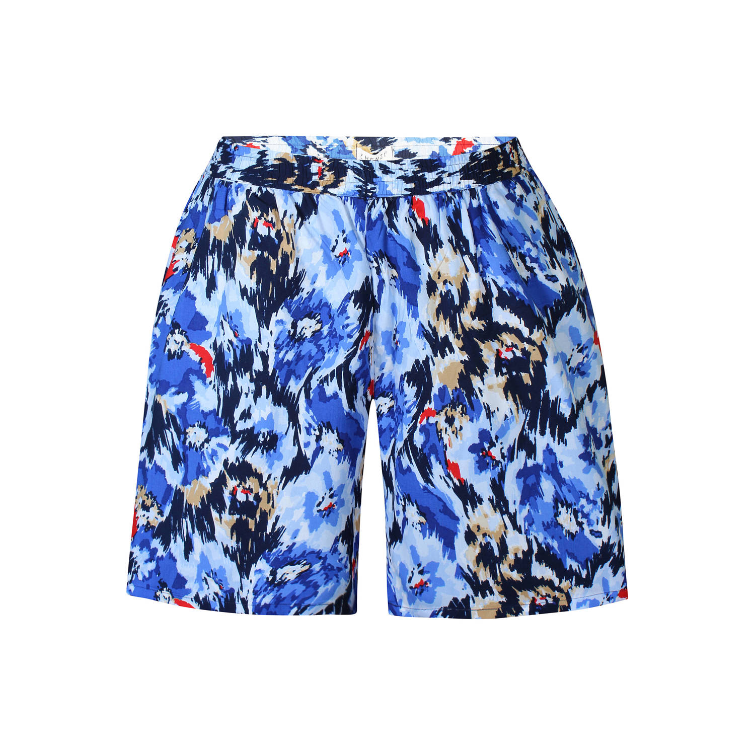 Zhenzi relaxed short met all over print blauw rood beige