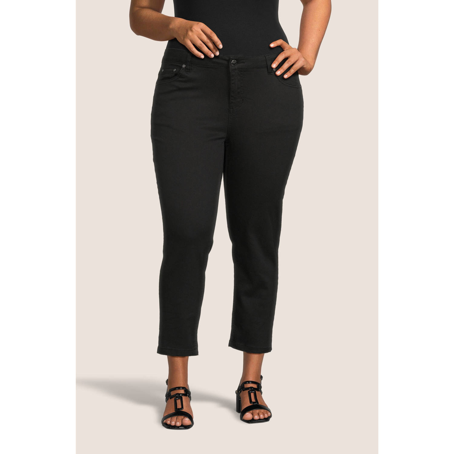 Zhenzi cropped capri jeans black denim