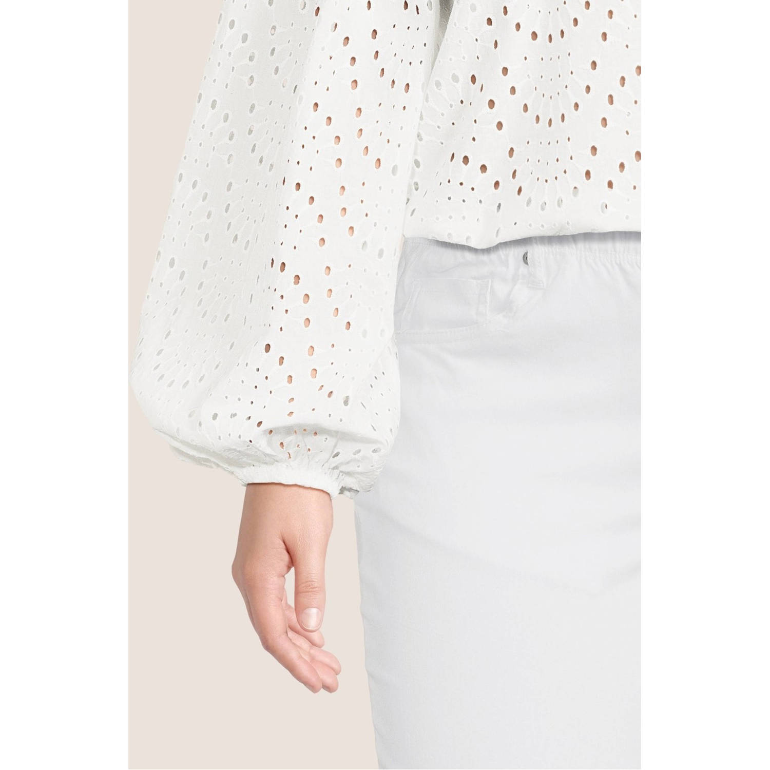 Zhenzi regular fit broek TWIST 189 wit