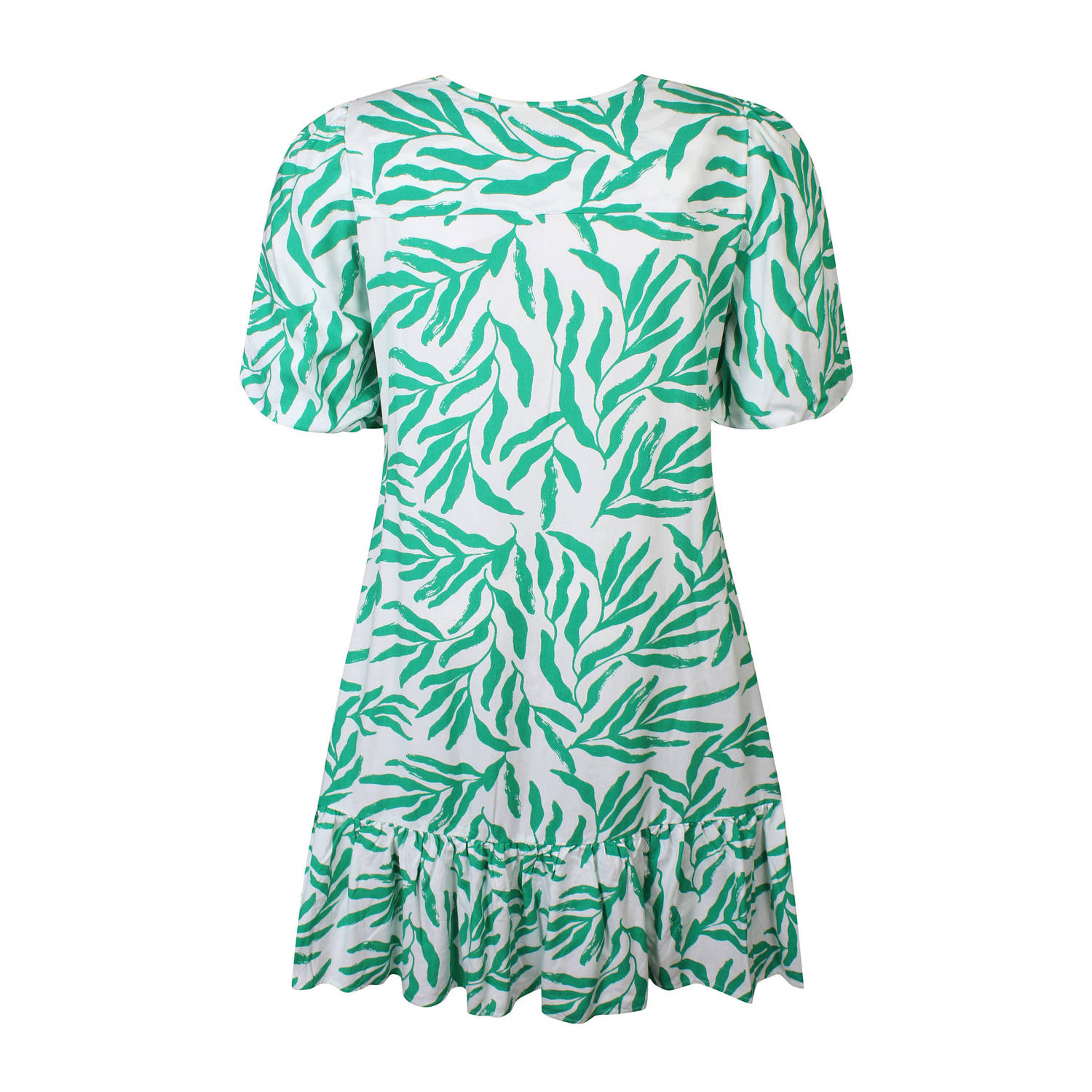 Zhenzi A-lijn jurk met all over print groen wit