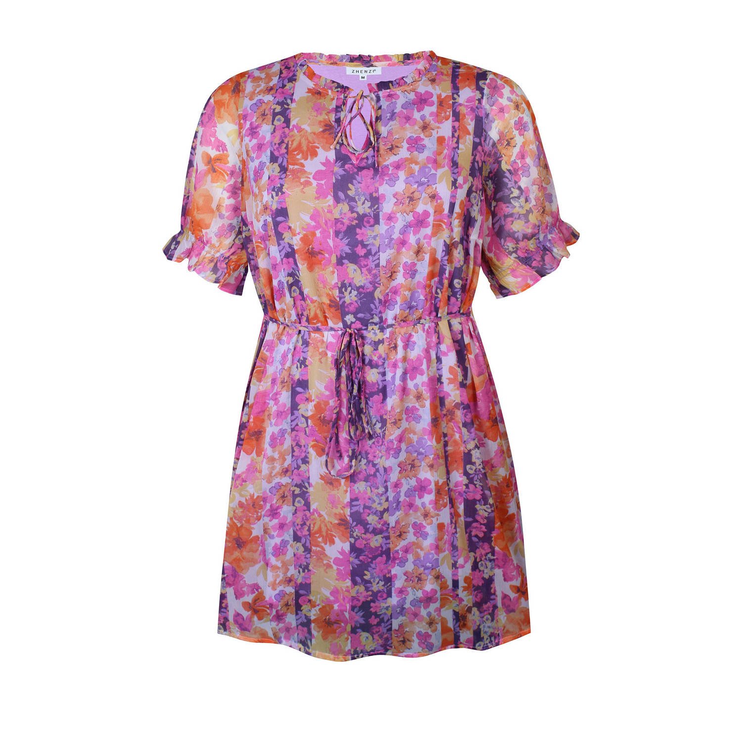 Zhenzi jurk met all over print lila