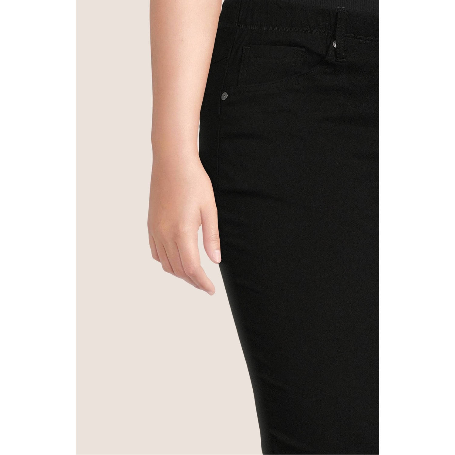 Zhenzi regular fit broek TWIST 189 zwart