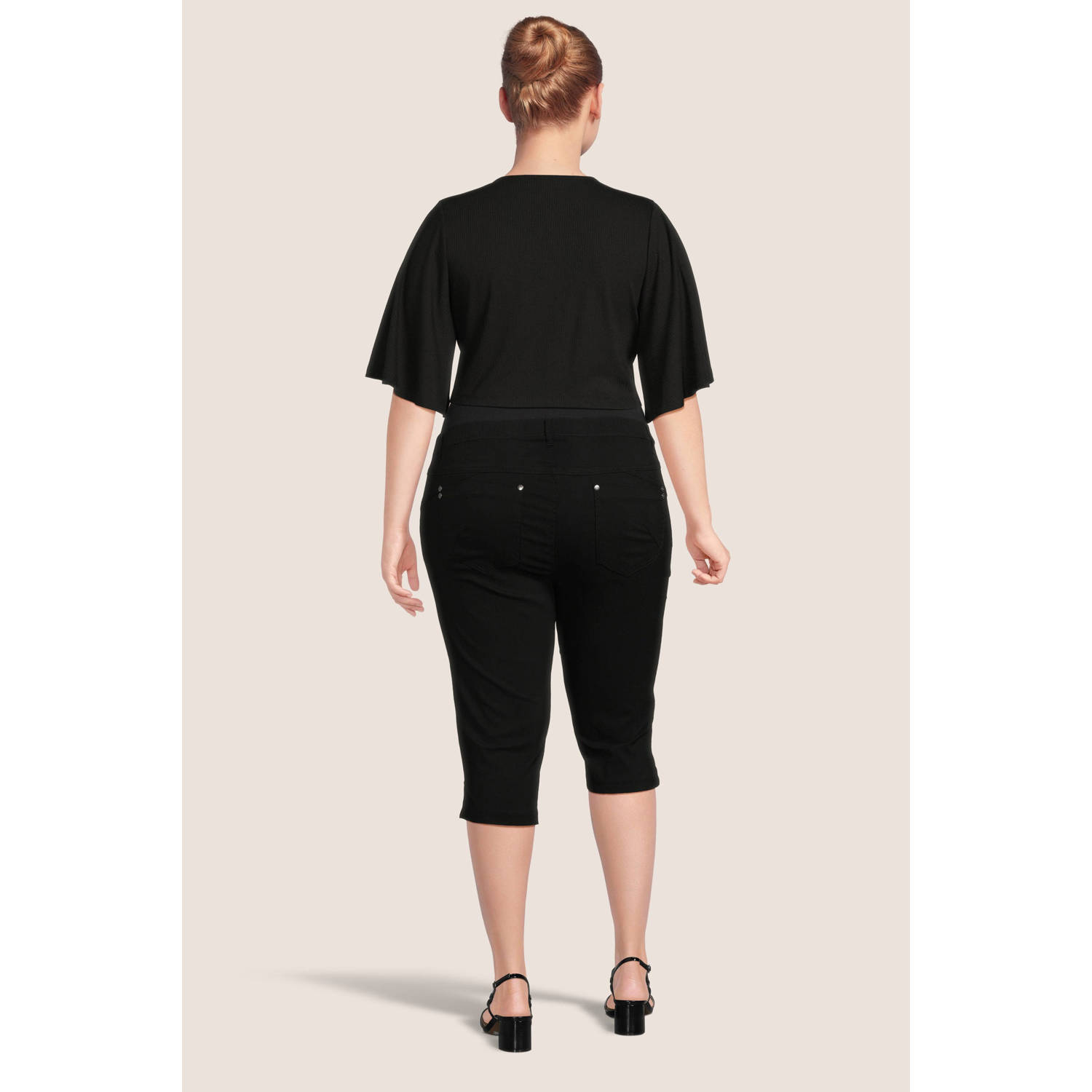 Zhenzi regular fit broek TWIST 189 zwart