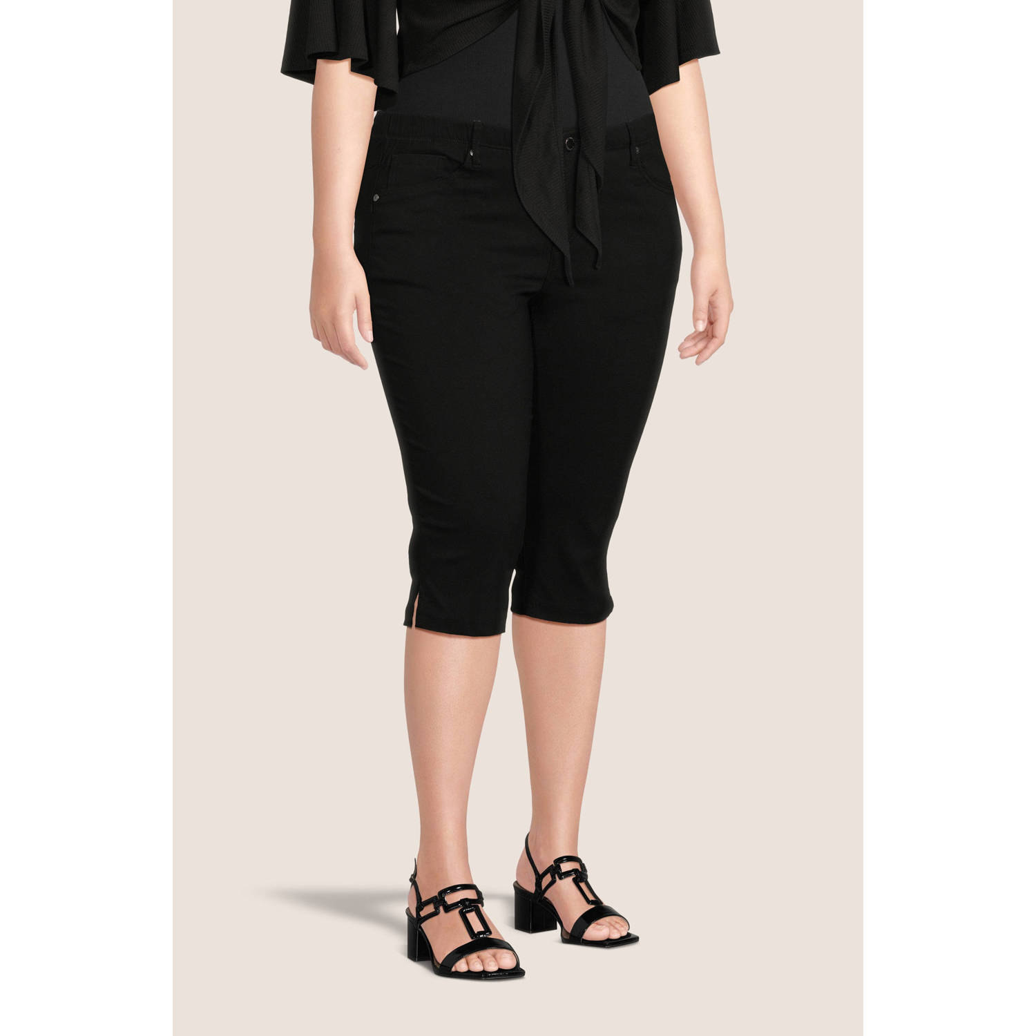 Zhenzi regular fit broek TWIST 189 zwart