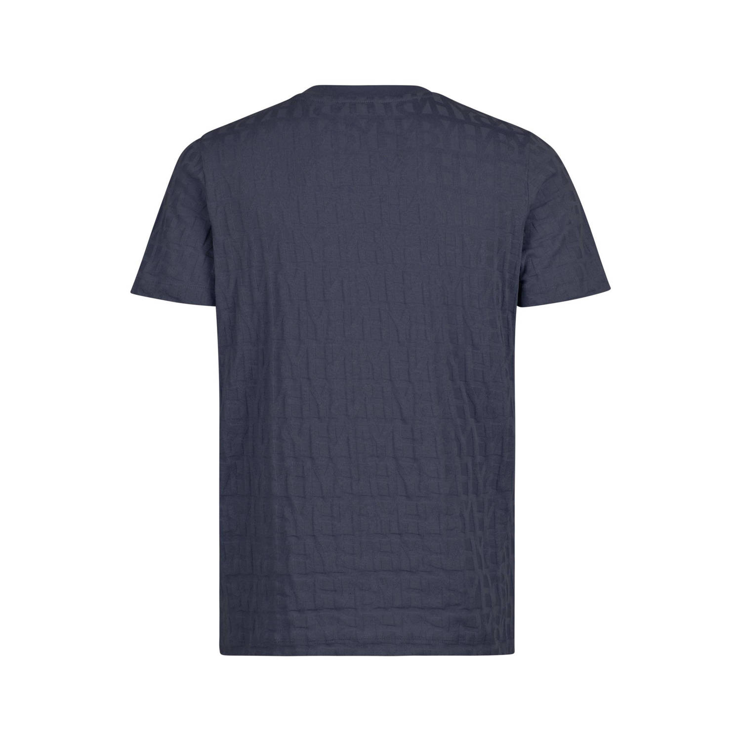 Shoeby regular fit T-shirt met ingebreid patroon donkerblauw