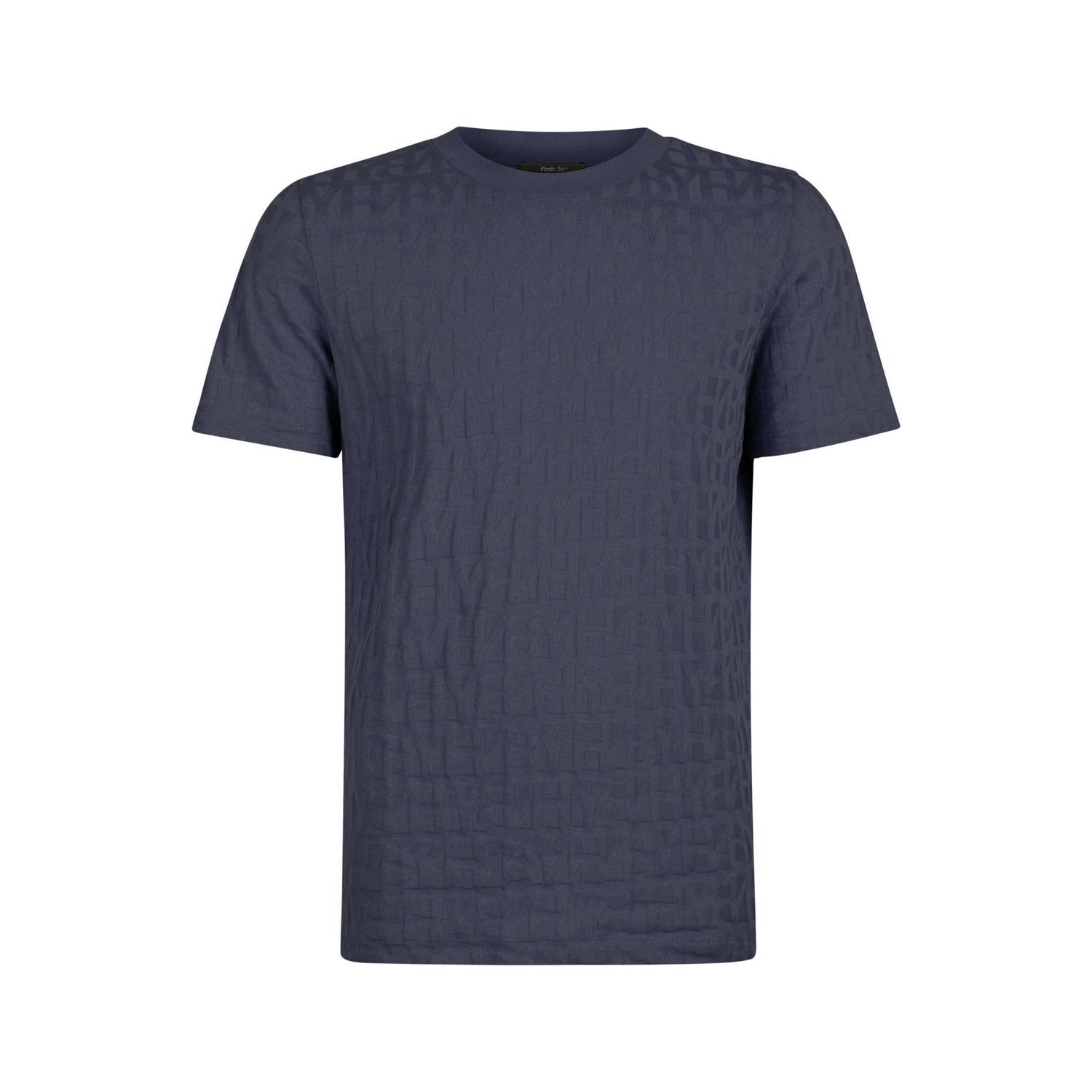 Shoeby regular fit T-shirt met ingebreid patroon donkerblauw