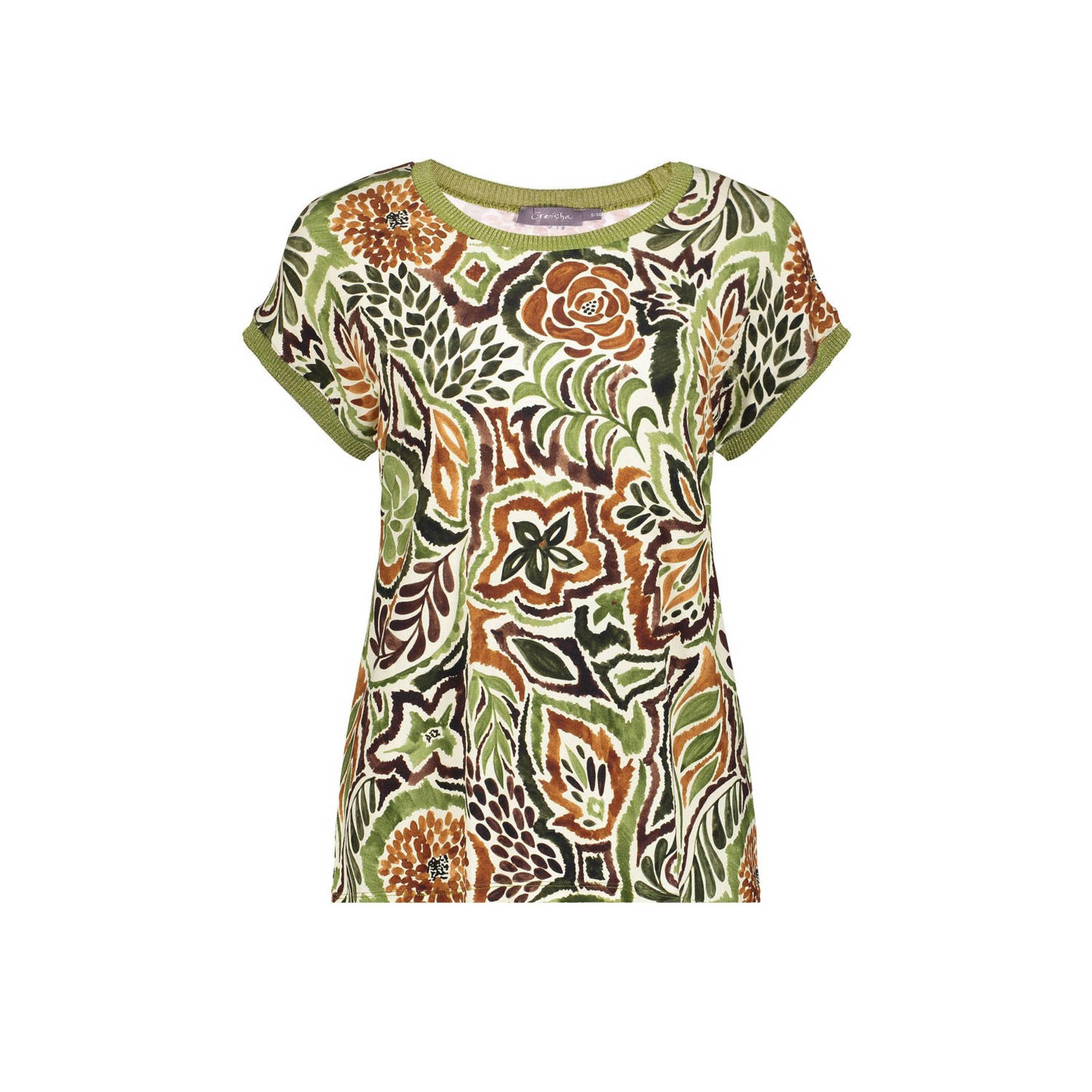 Geisha T-shirt met all over print