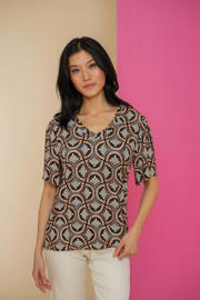 thumbnail:  dames Geisha T-shirt van viscose met korte mouwen en V-hals