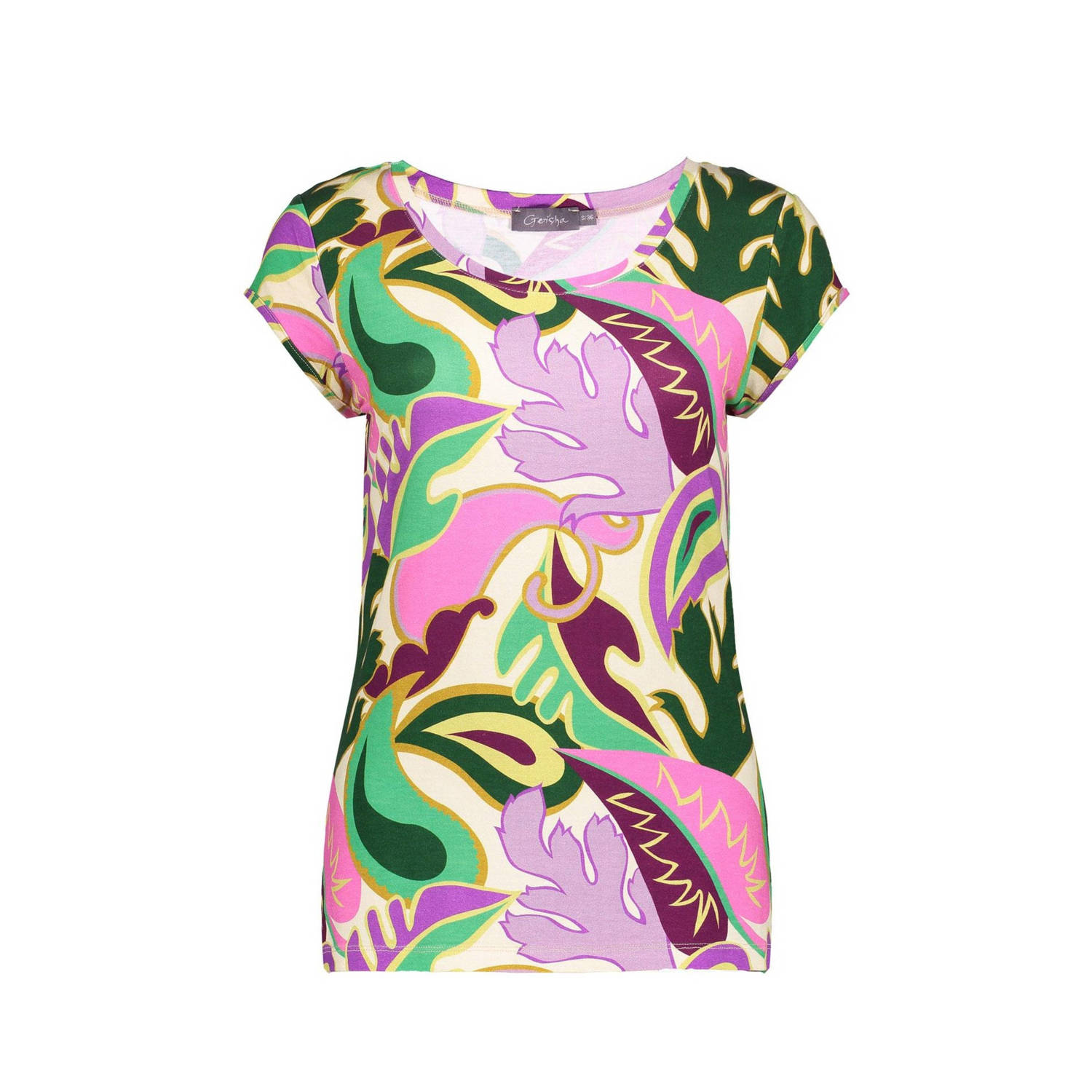 Geisha T-shirt met all over print