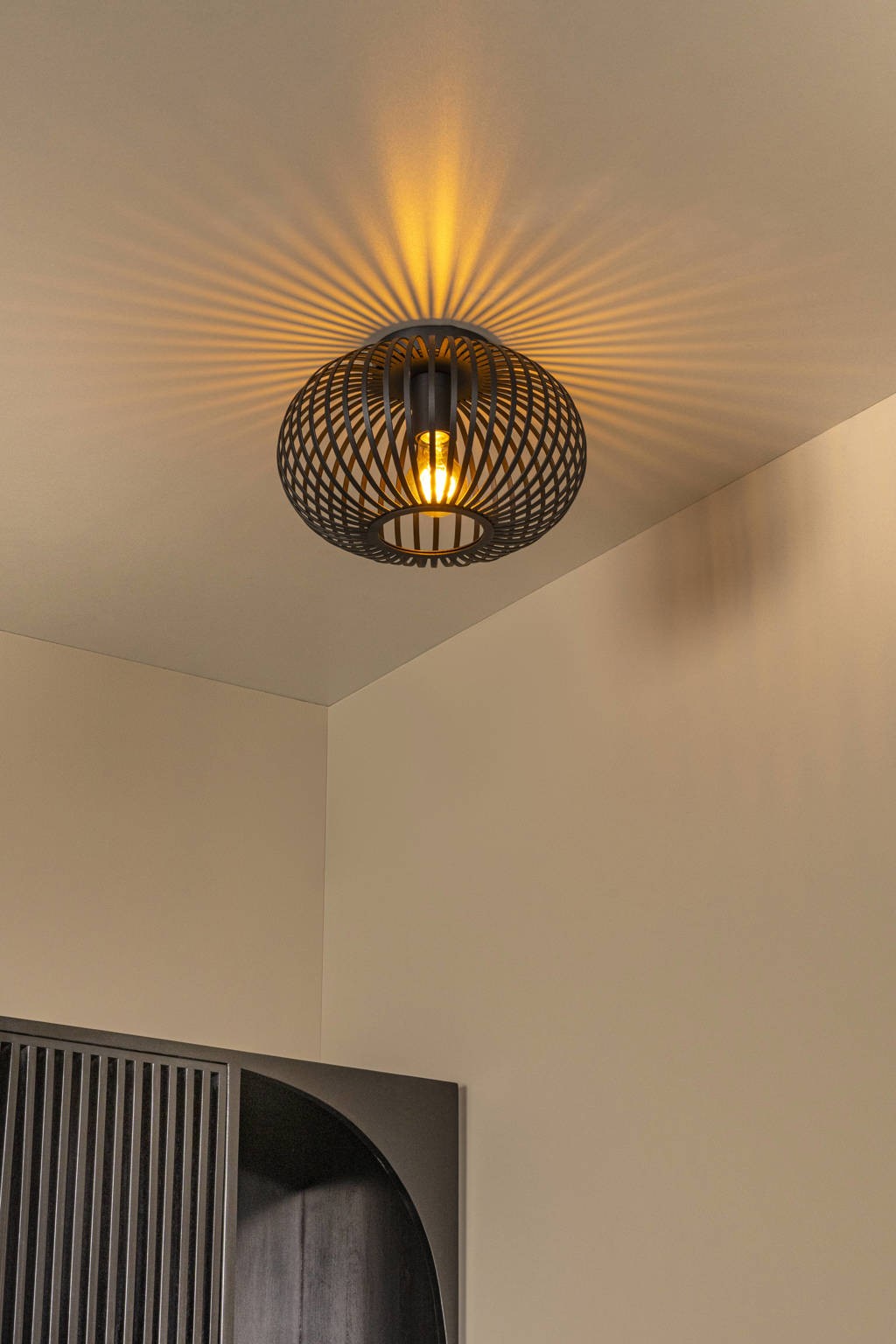 slochi 18 cm plafondlampen LED plafondlamp plat zwart