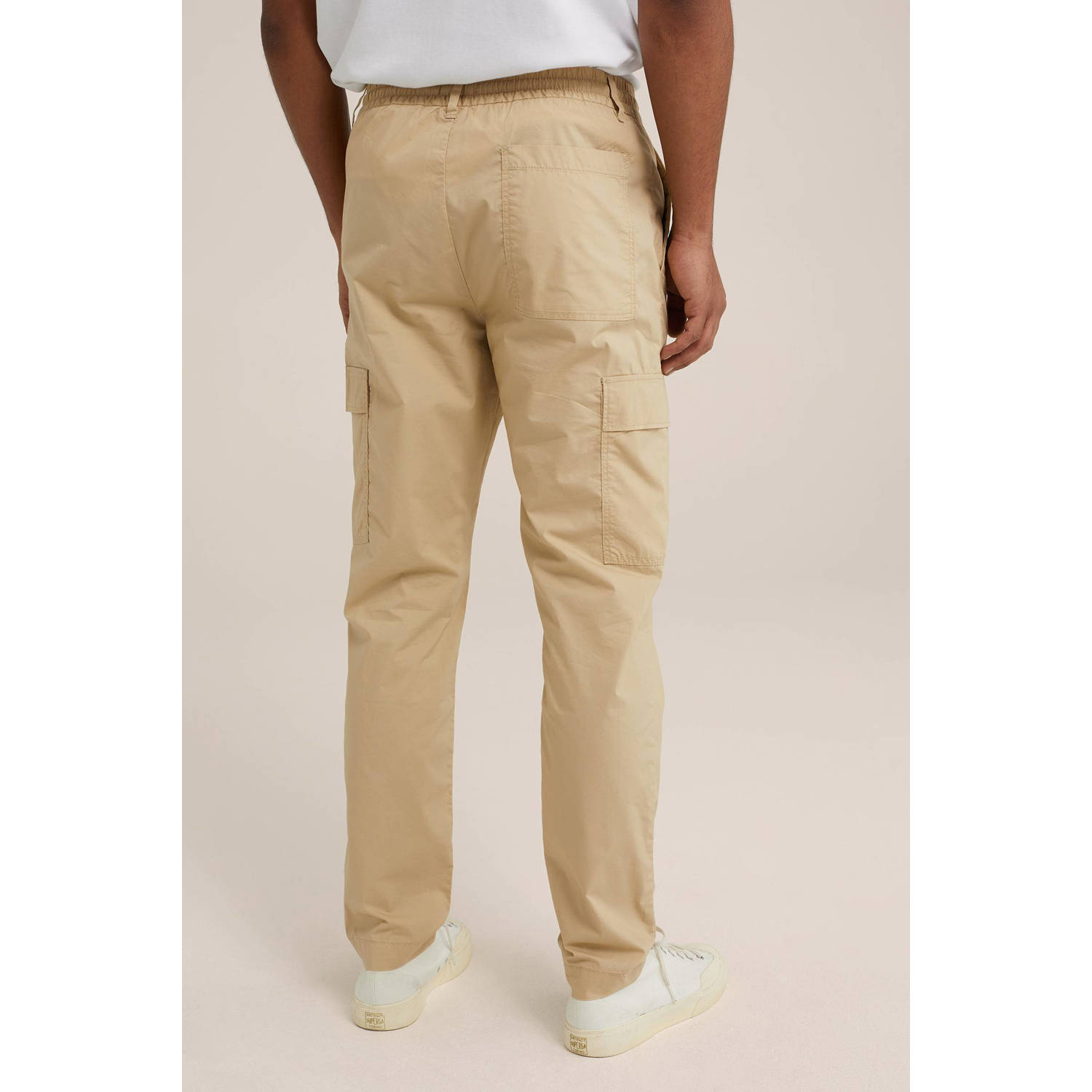 WE Fashion tapered fit cargo broek sand