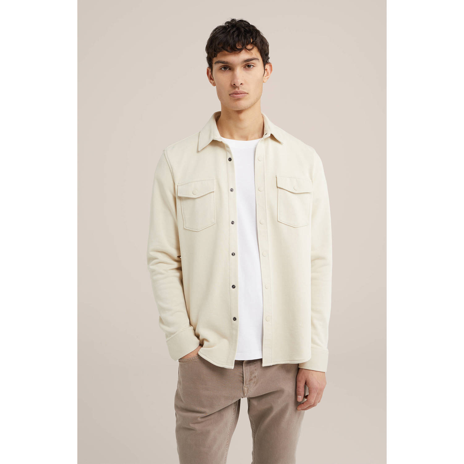 WE Fashion WE Fundamentals regular fit overshirt moonbeam