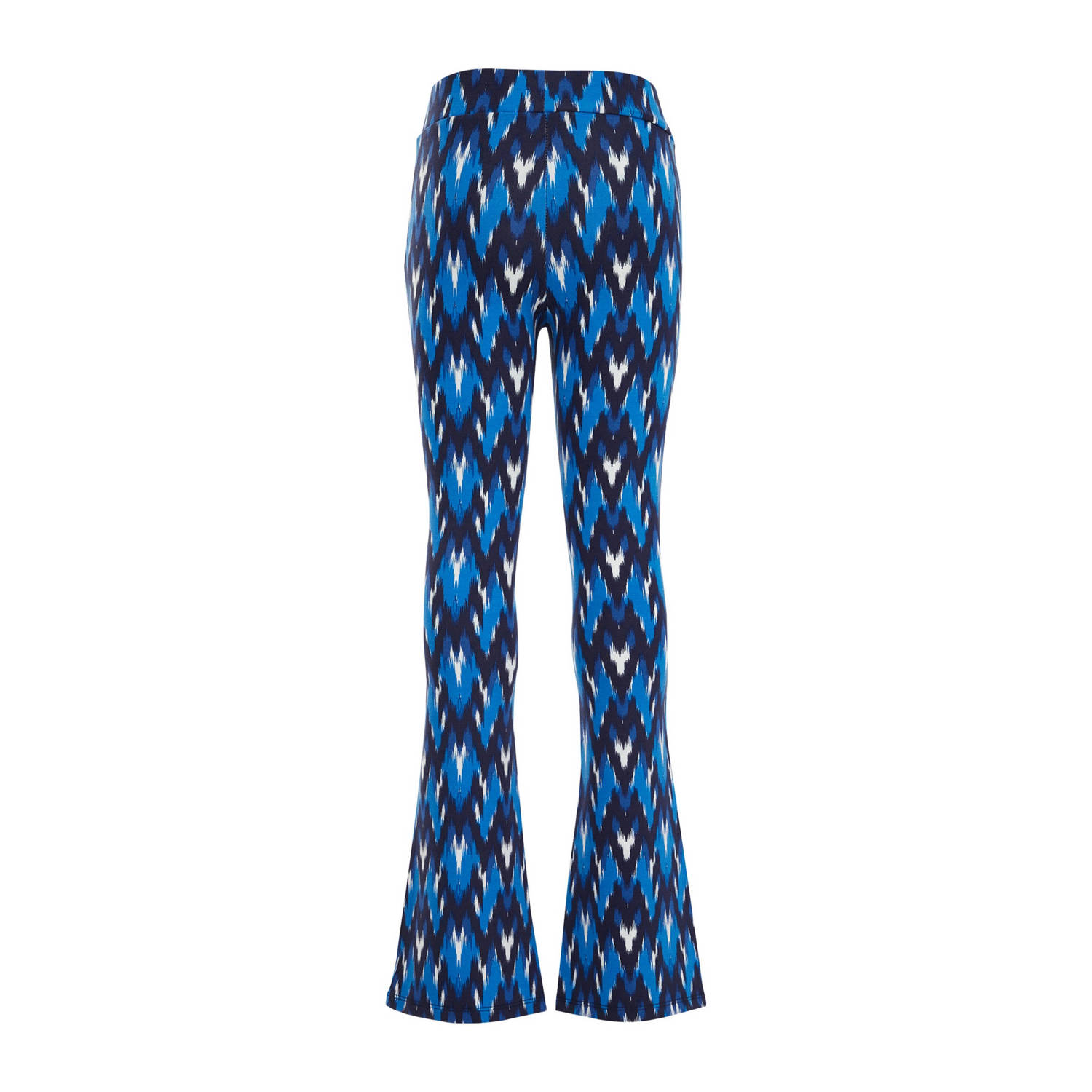 WE Fashion broek met all over print blauw
