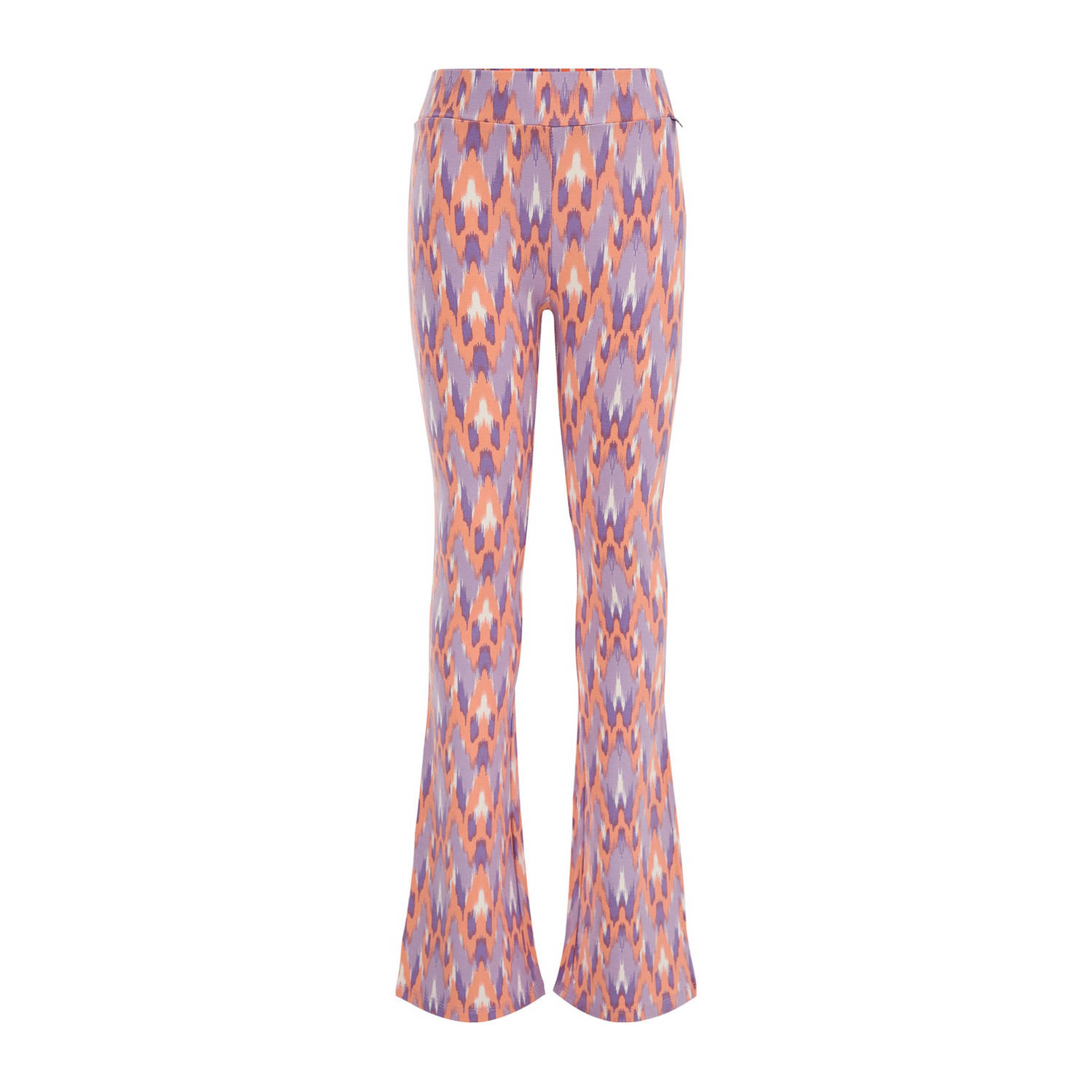 WE Fashion broek met all over print paars Meisjes Viscose All over print 116