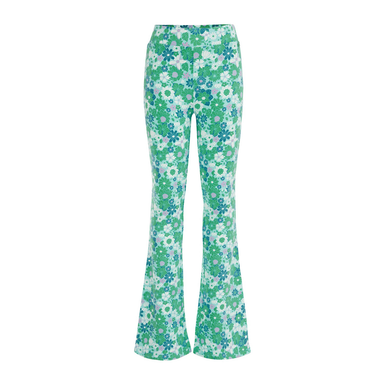 WE Fashion gebloemde broek cactus Groen Meisjes Viscose Bloemen 104