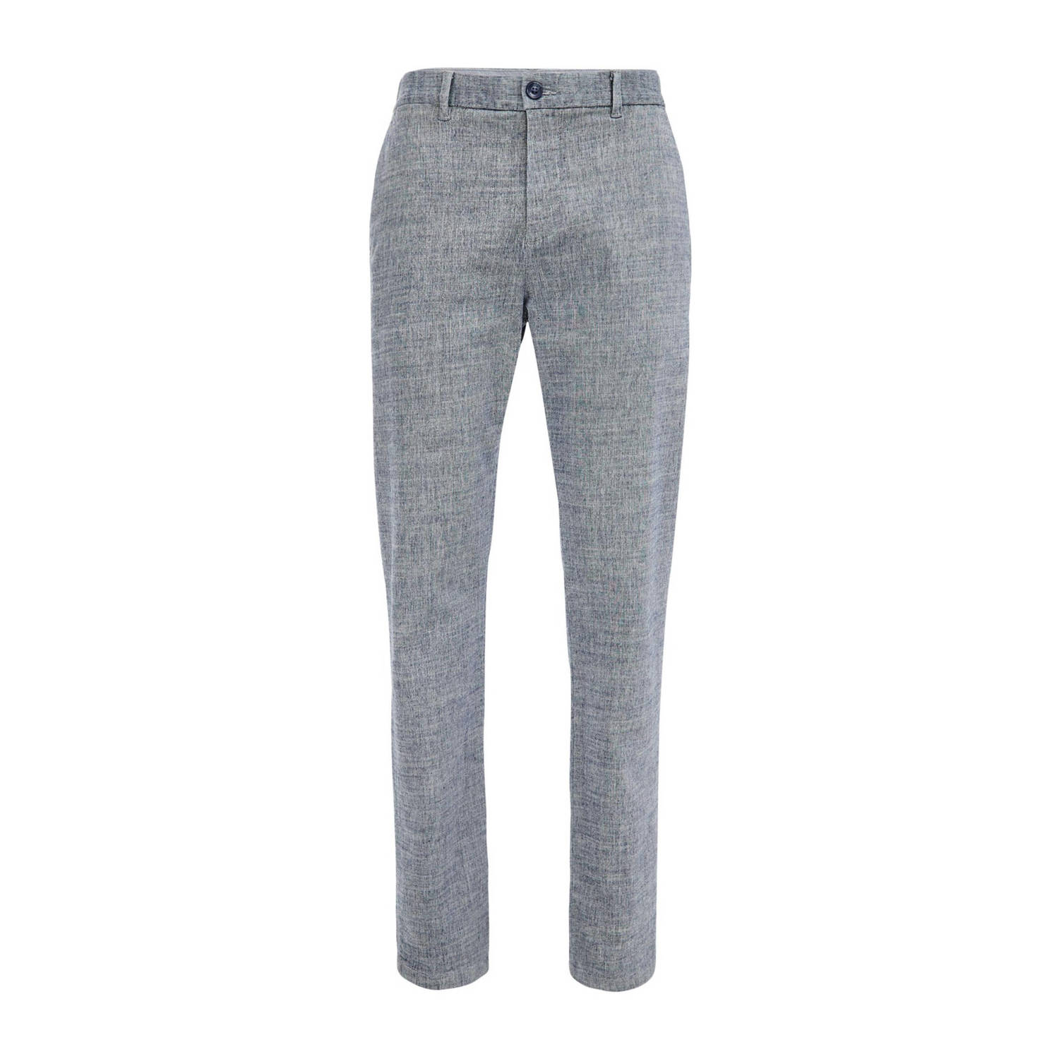 WE Fashion gemêleerde slim fit pantalon dusty blue