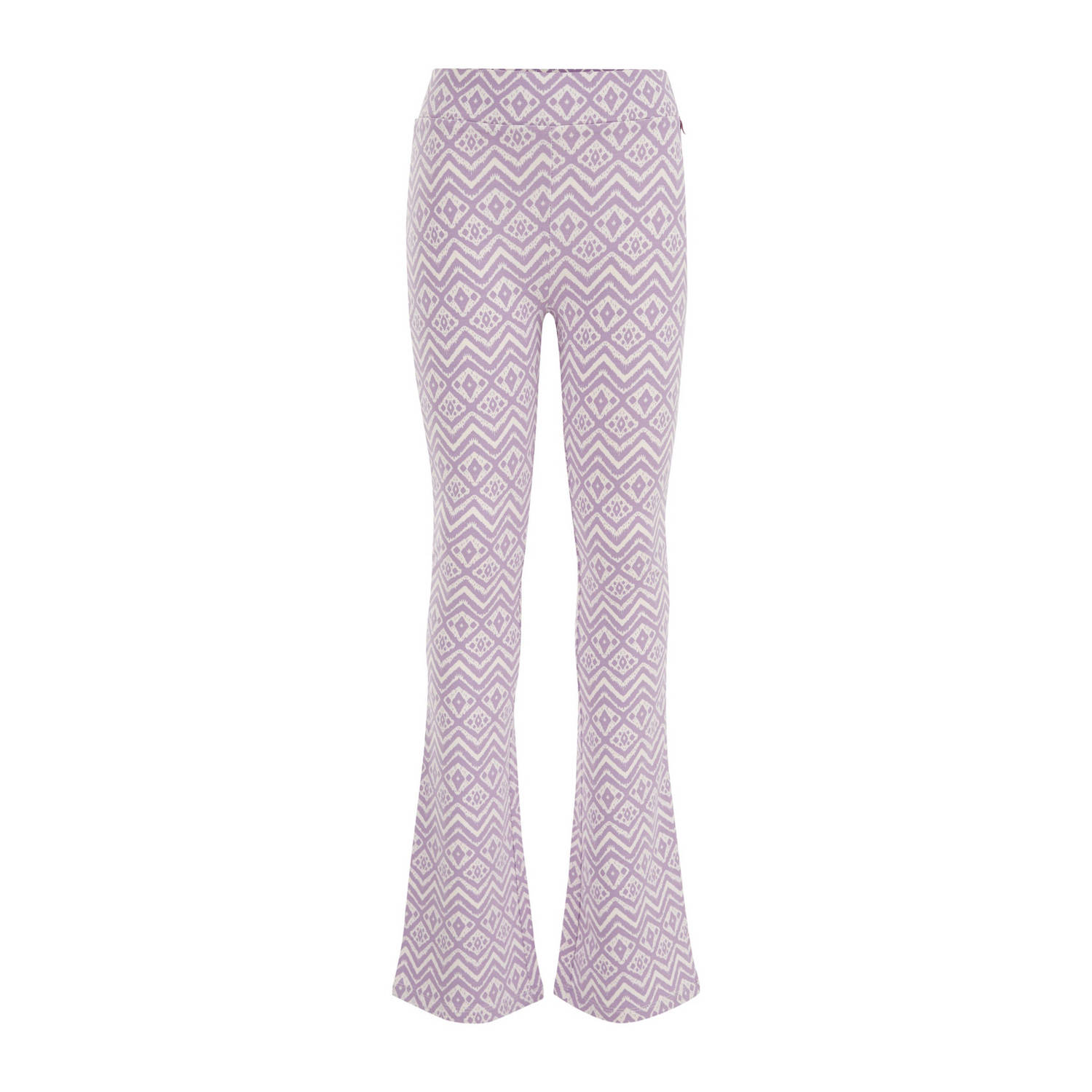 WE Fashion broek met all over print paars Meisjes Viscose All over print 110