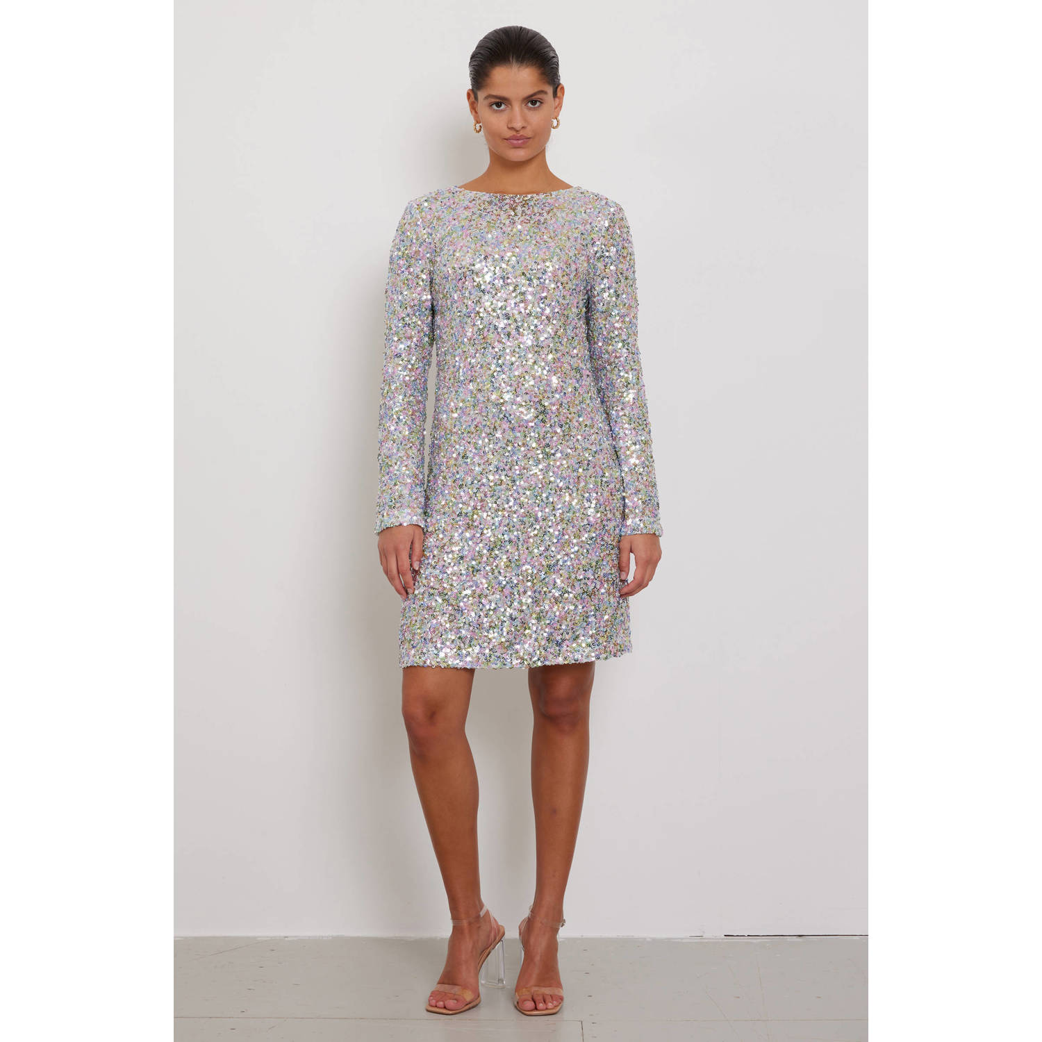 Bruuns Bazaar jurk met pailletten zilver