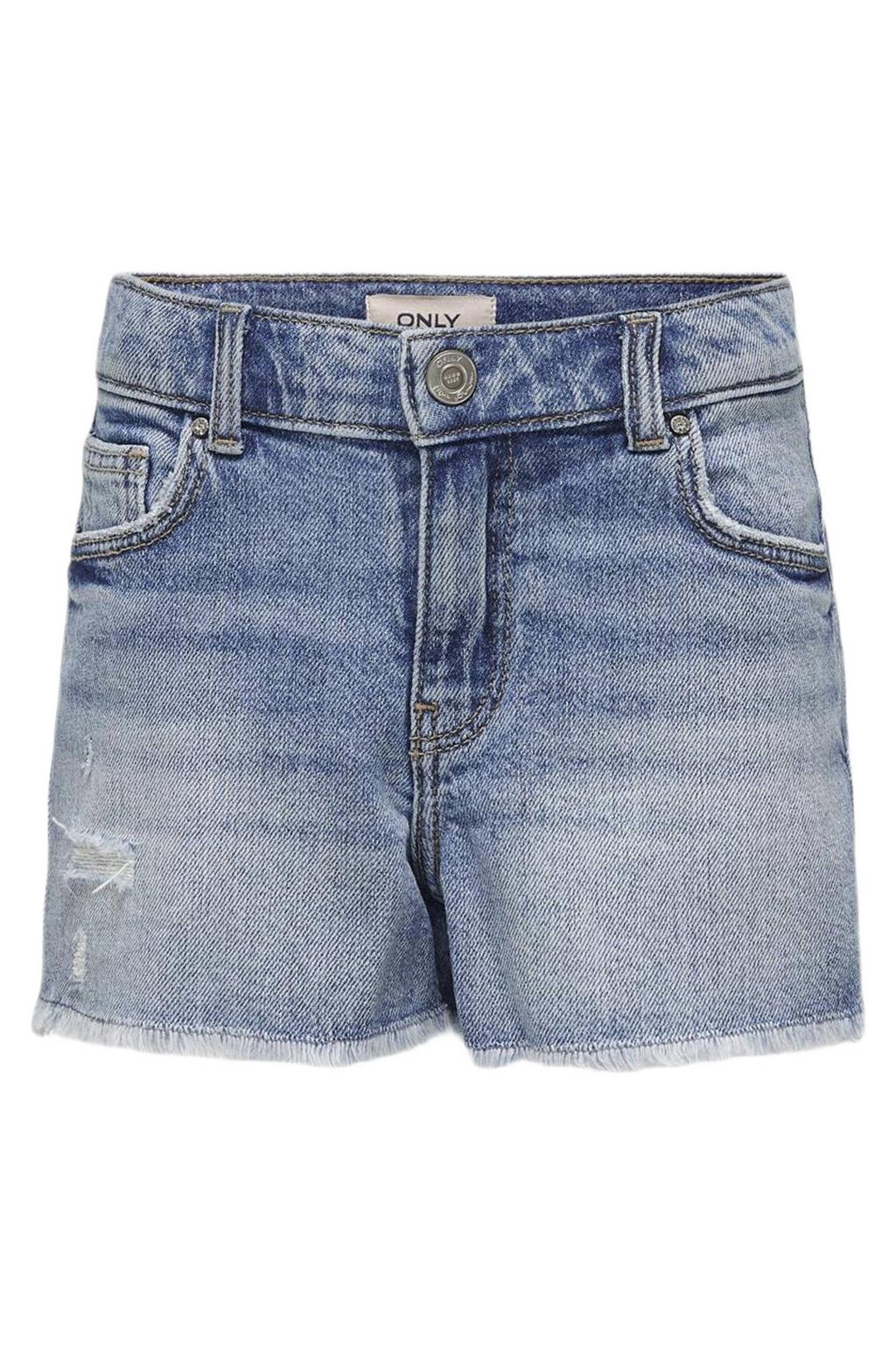 Lichtblauwe meisjes KIDS ONLY GIRL straight fit short van denim met effen