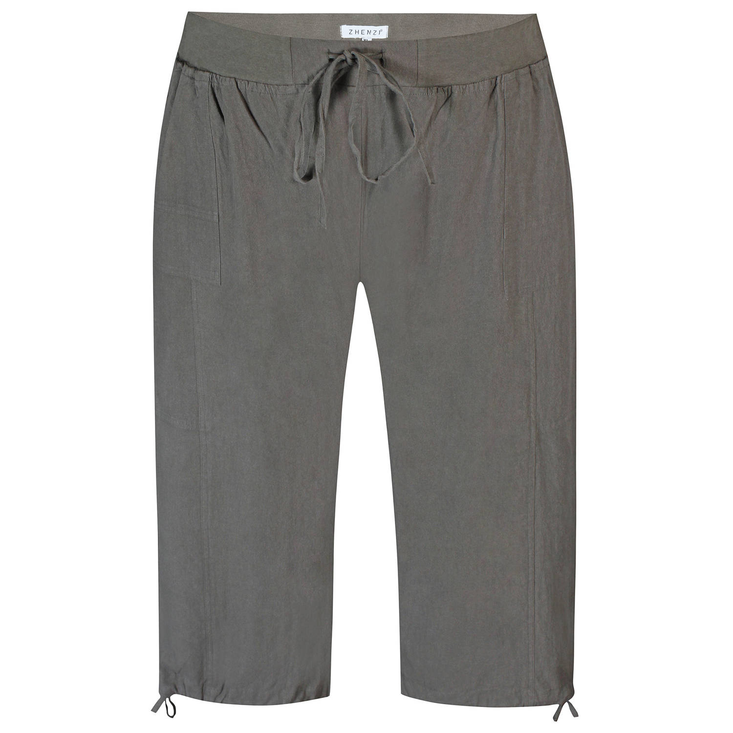 Zhenzi relaxed broek kaki