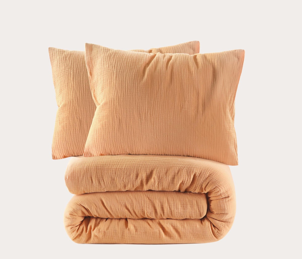 Vency Plain Bed Linen 200 x 200 cm, Orange, Breathable, Renforcé Bed