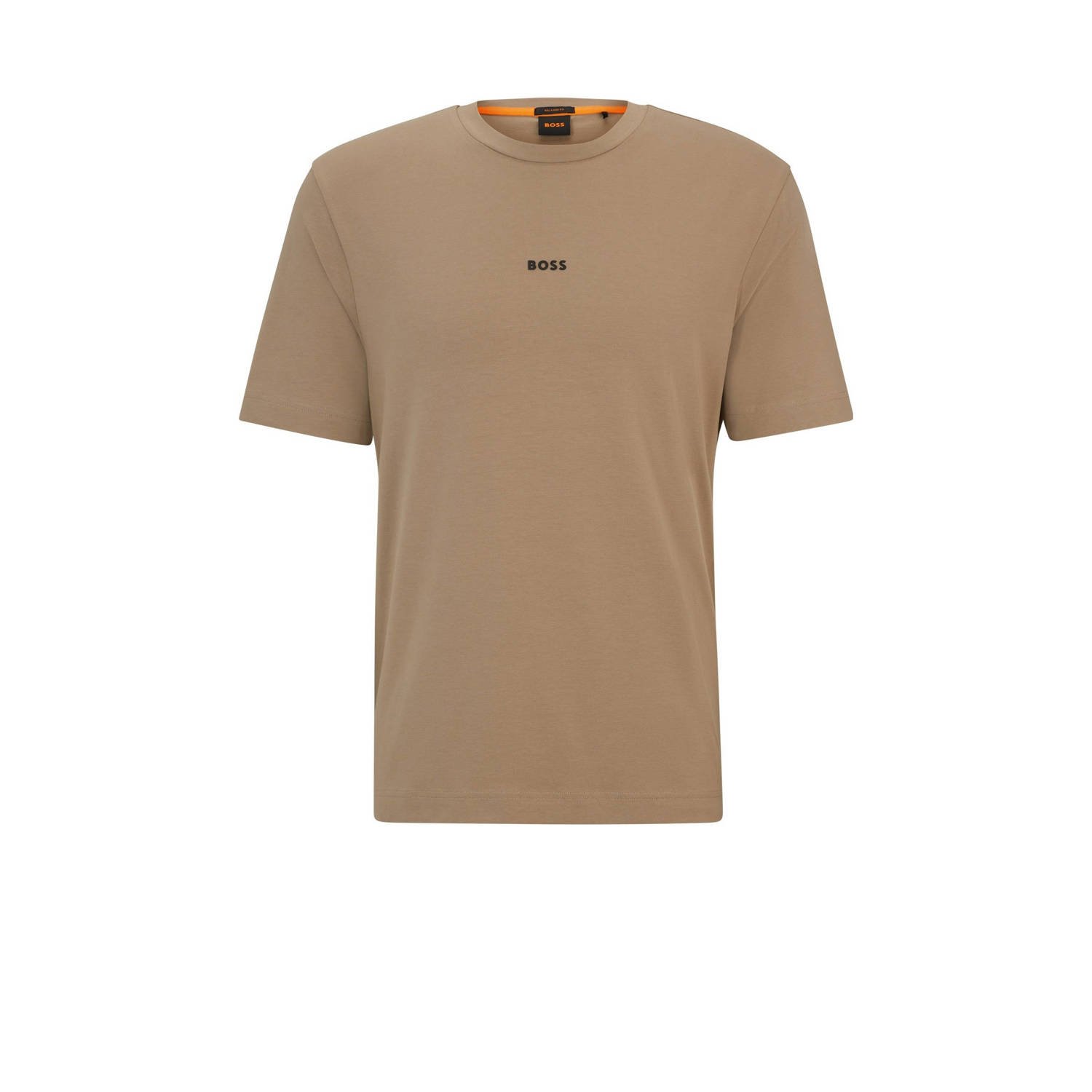 Hugo Boss Stretch Katoenen T-shirt Mannen Collectie Brown Heren