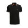 BOSS polo Paul met contrastbies zwart