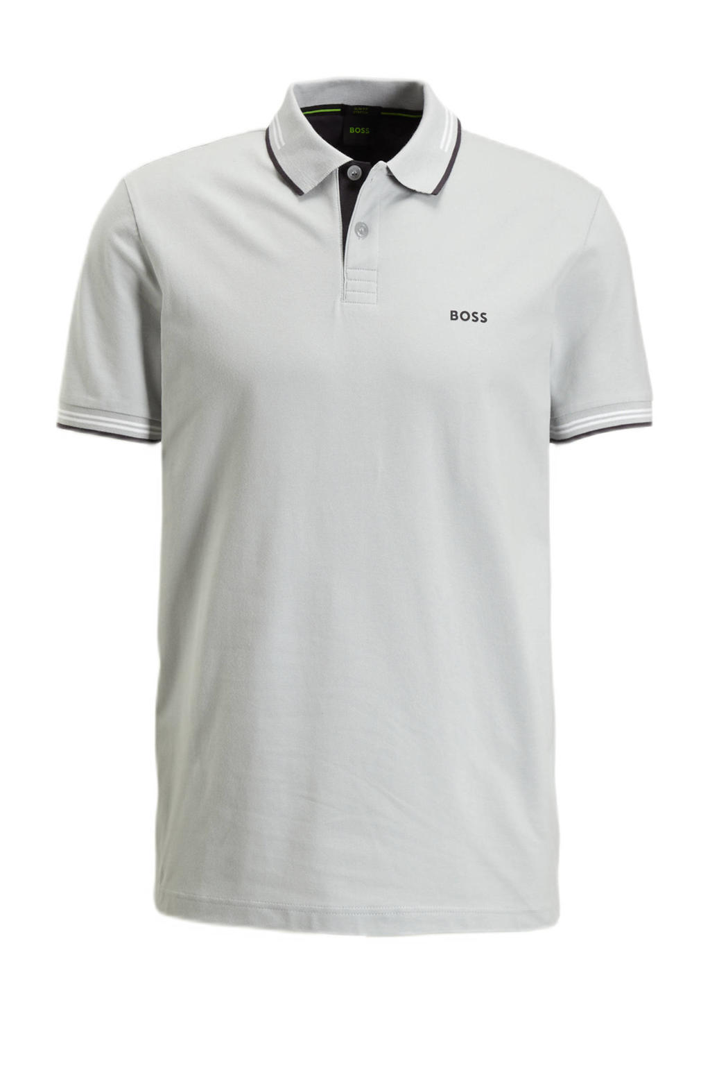 BOSS slim fit polo Paul met contrastbies Light/Pastel Grey