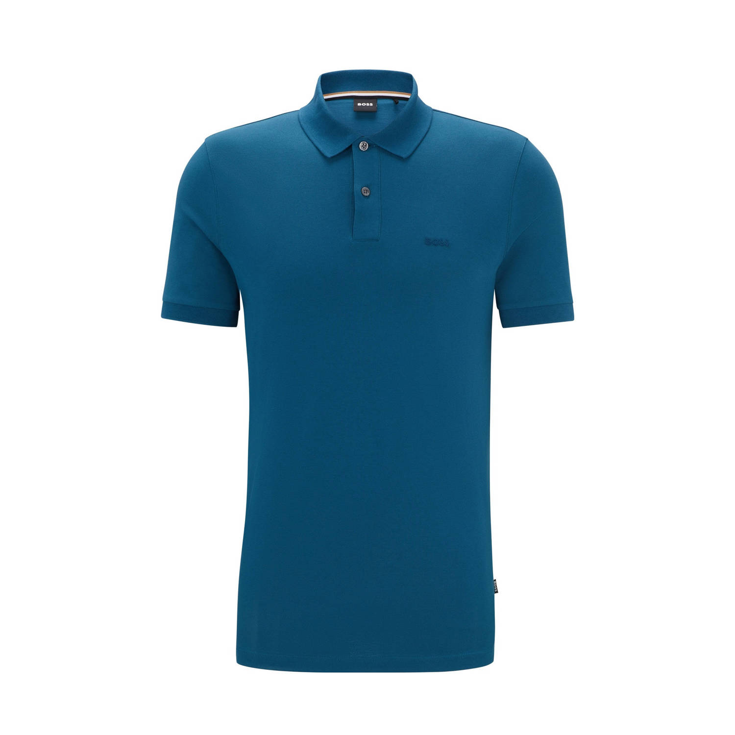 BOSS regular fit polo Pallas met logo open blue