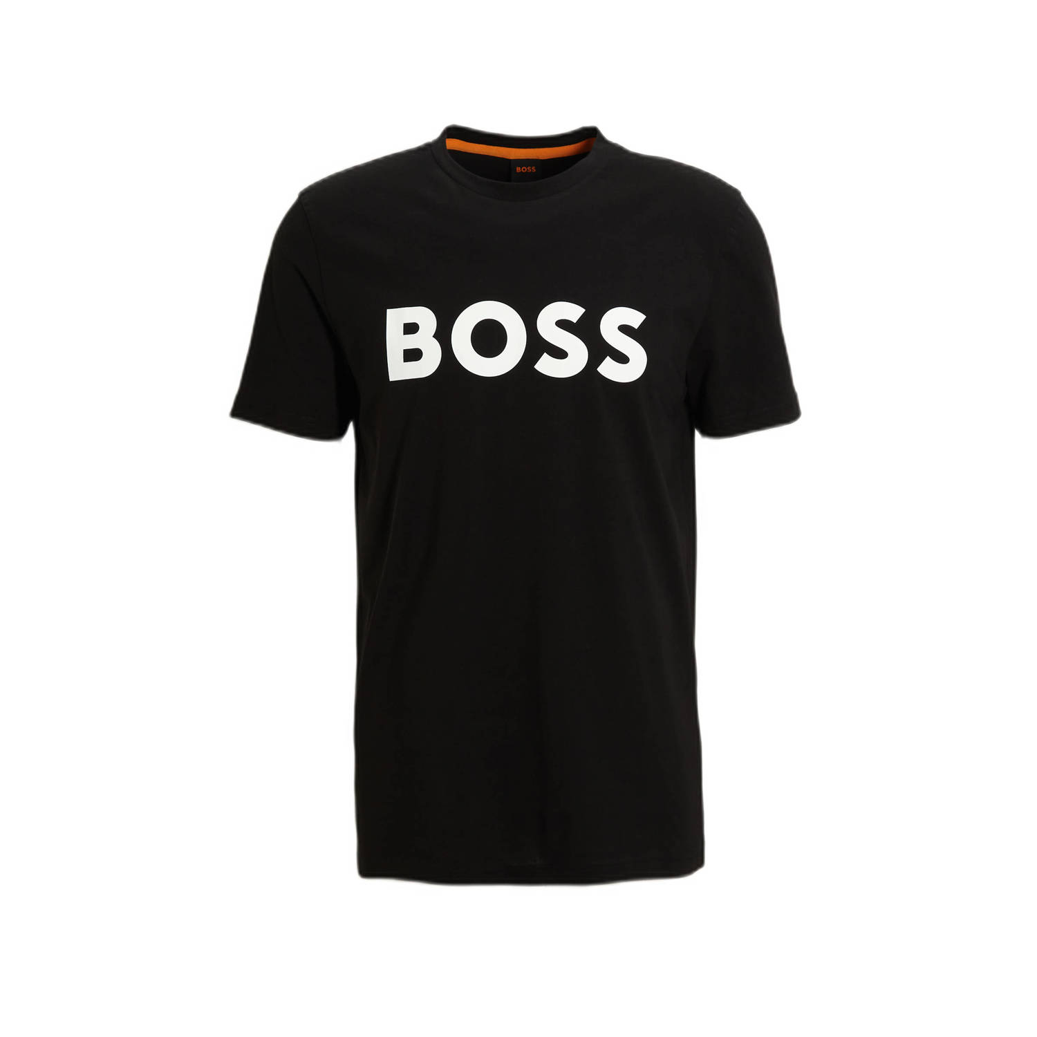 BOSS regular fit T-shirt met printopdruk zwart