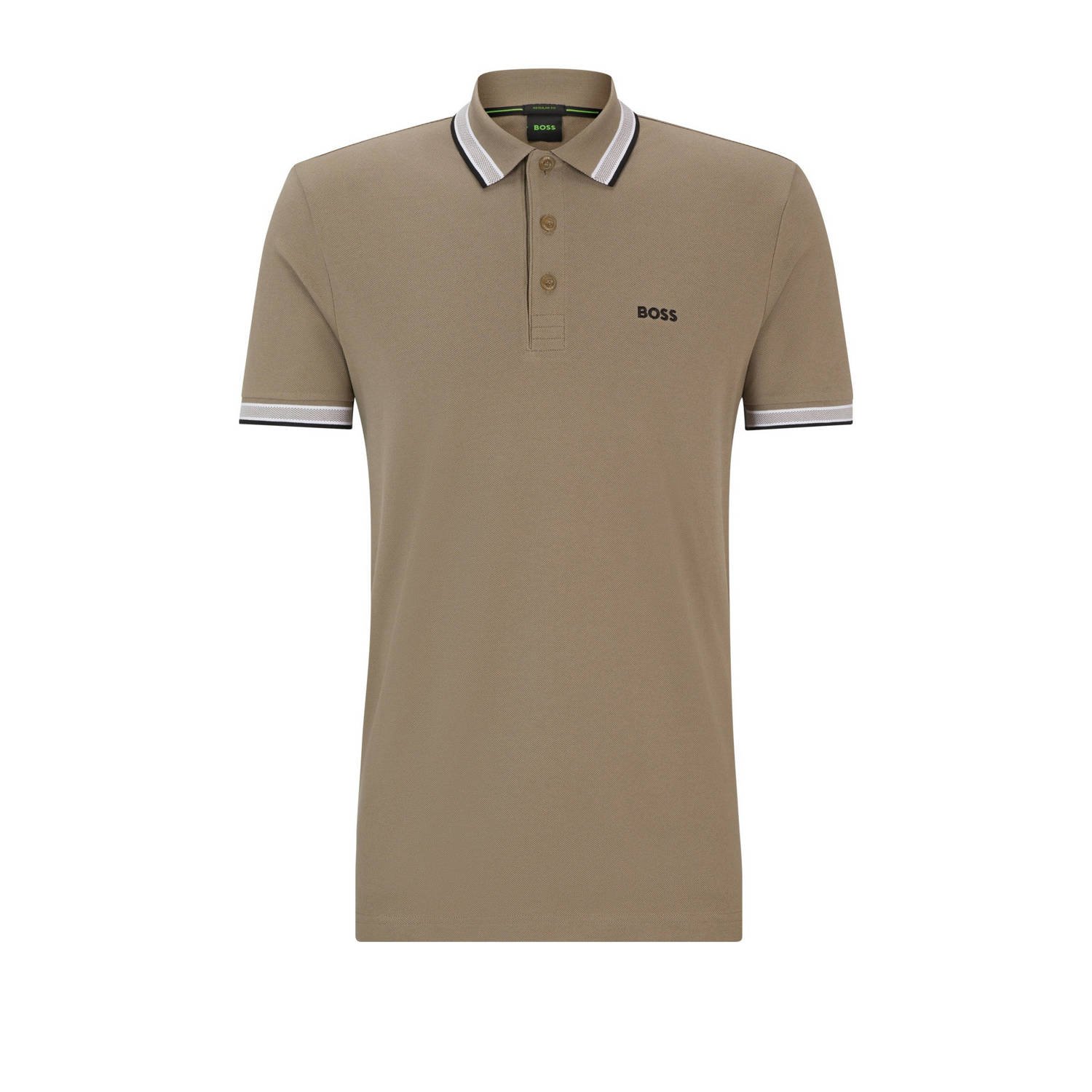 BOSS Green Regular fit poloshirt met labelstitching model 'PADDY'