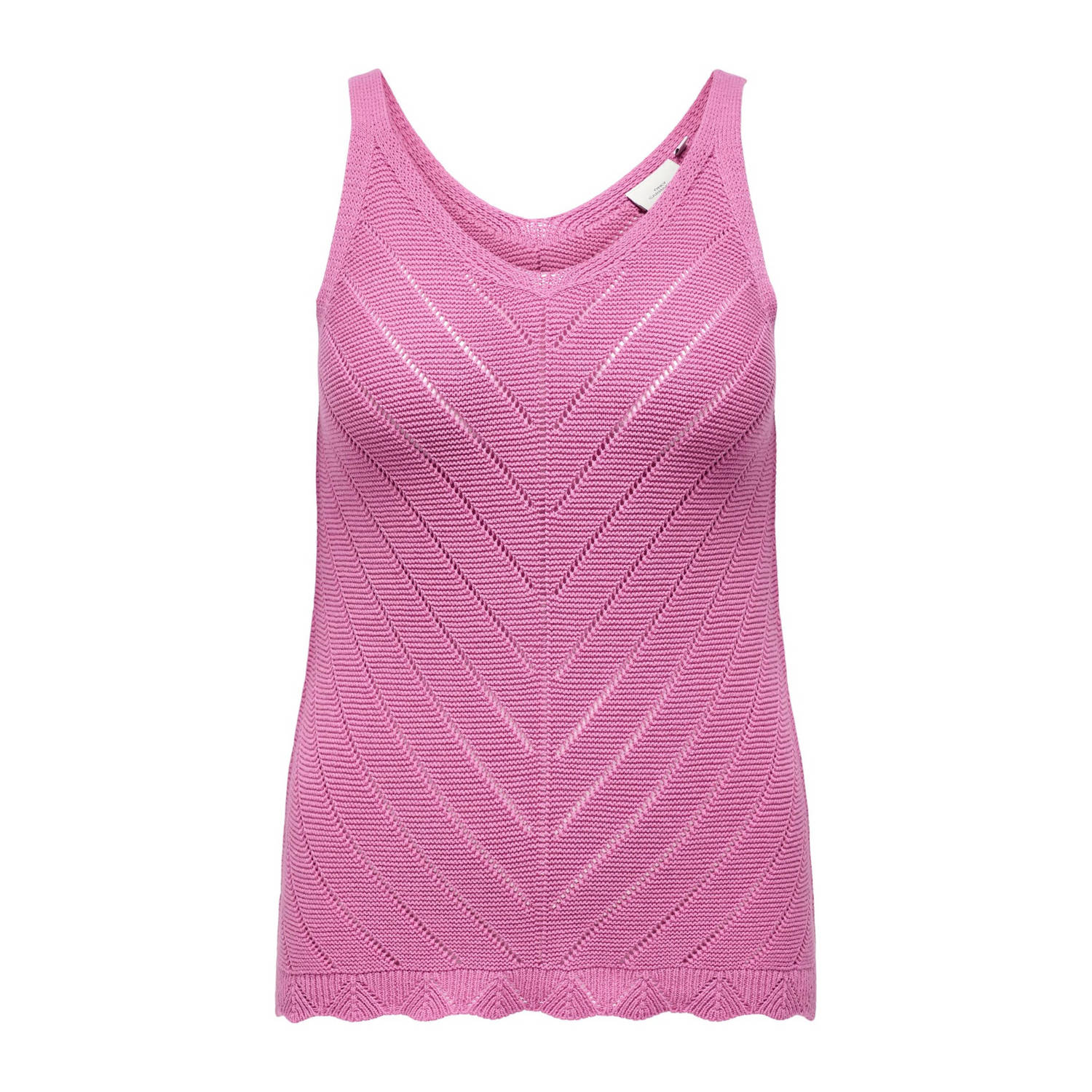 ONLY CARMAKOMA gehaakte top roze