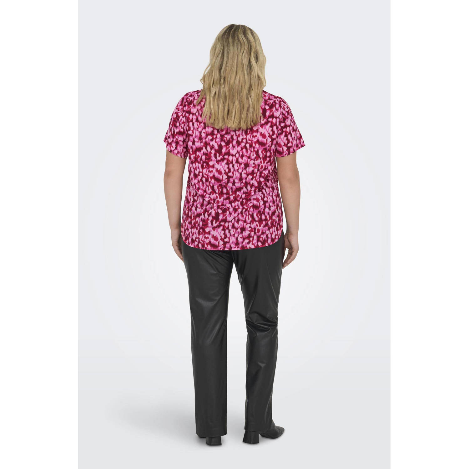 ONLY CARMAKOMA top CARVICA met all over print roze wit