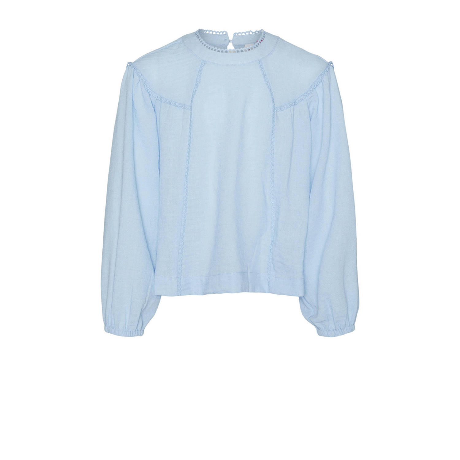 VERO MODA GIRL top VMCHRIS lichtblauw Meisjes Polyester Ronde hals Effen 152