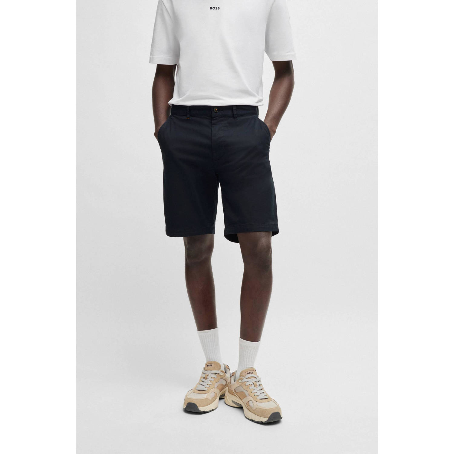 BOSS slim fit short dark blue