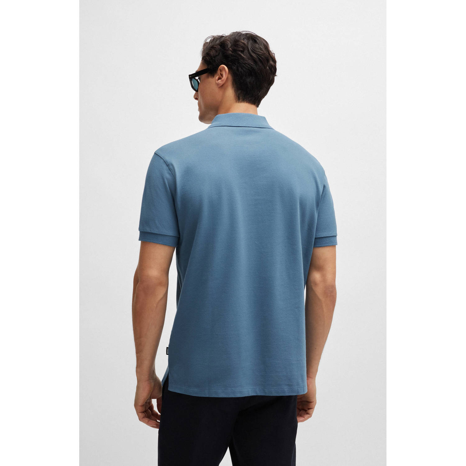 BOSS regular fit polo Pallas met logo light pastel blue