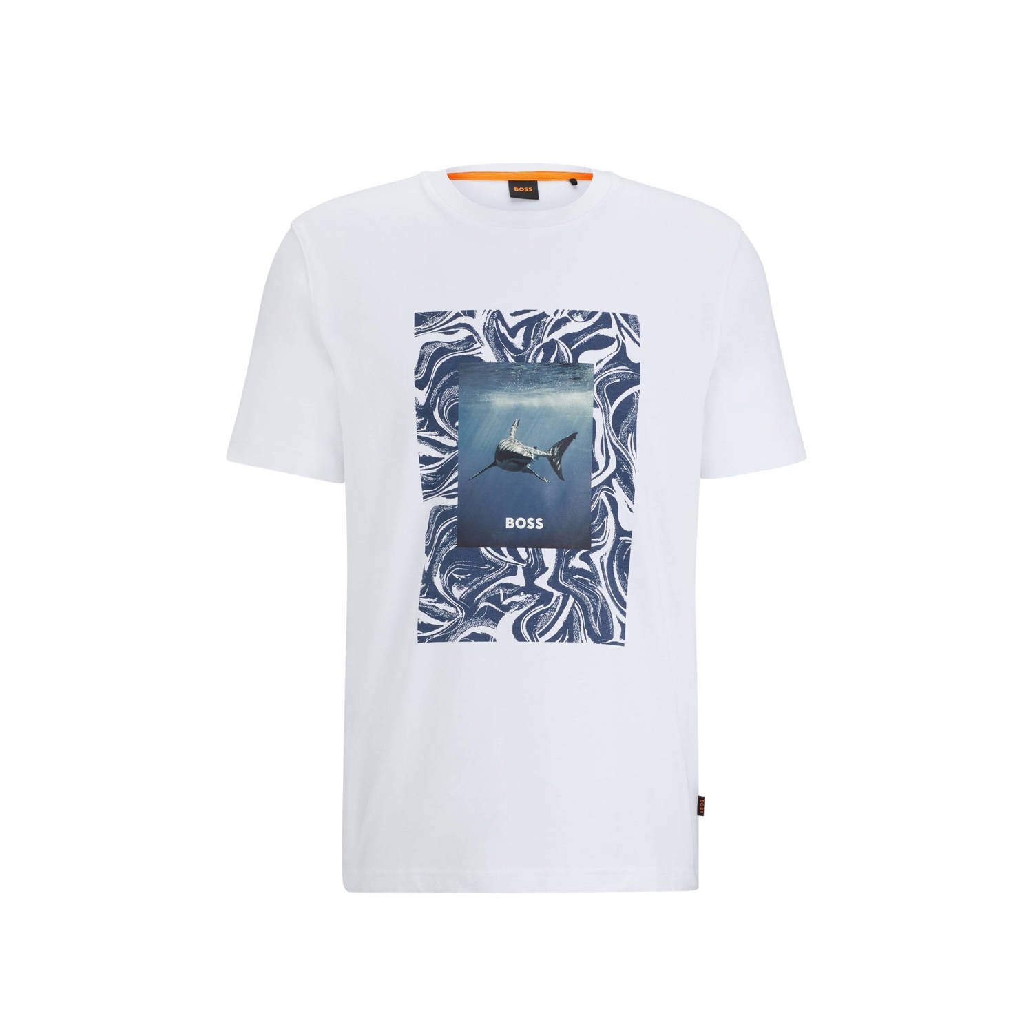 Boss Orange T-shirt met label- en motiefprint model 'Te_Tucan'