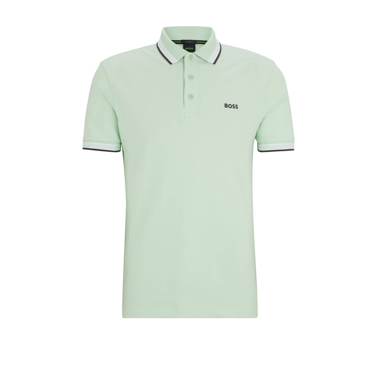 BOSS Green Regular fit poloshirt met labelstitching model 'PADDY'