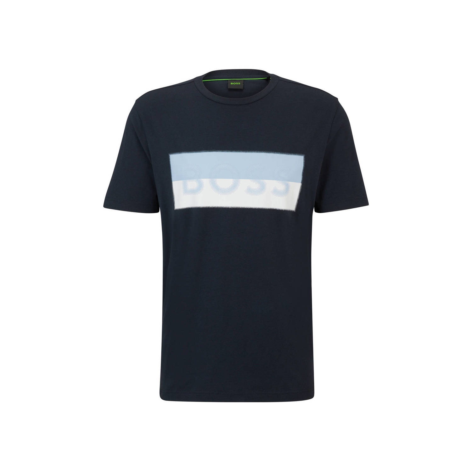 BOSS T-shirt met printopdruk dark blue
