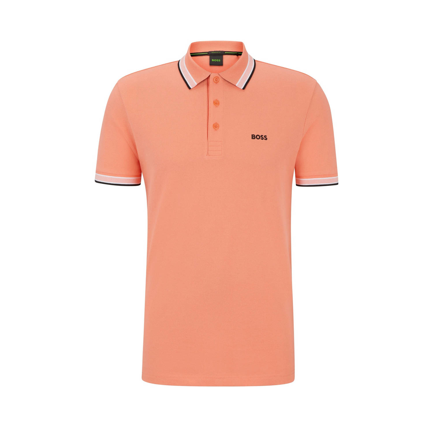 BOSS Green Regular fit poloshirt met labelstitching model 'PADDY'