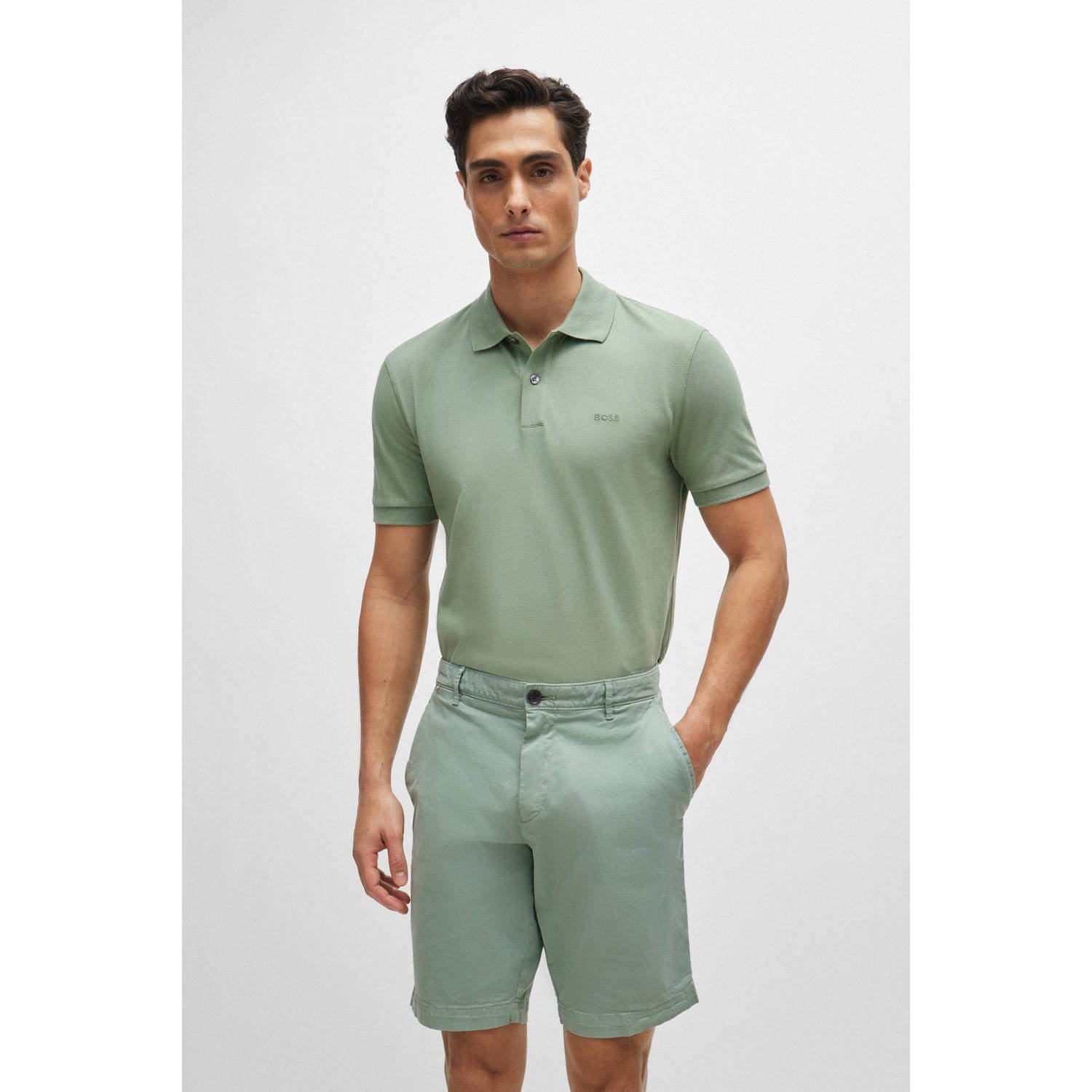Boss Black Groene Katoenen Polo & T-shirts Pallas Green Heren