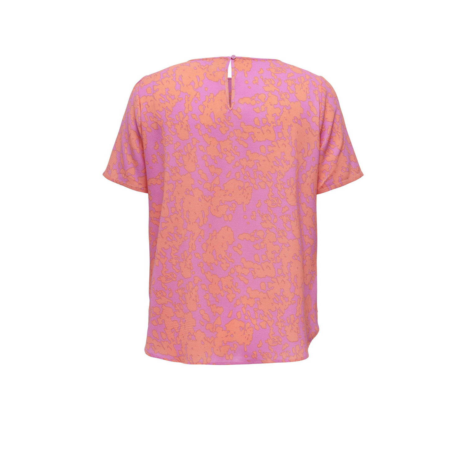 ONLY CARMAKOMA blousetop met all over print roze oranje