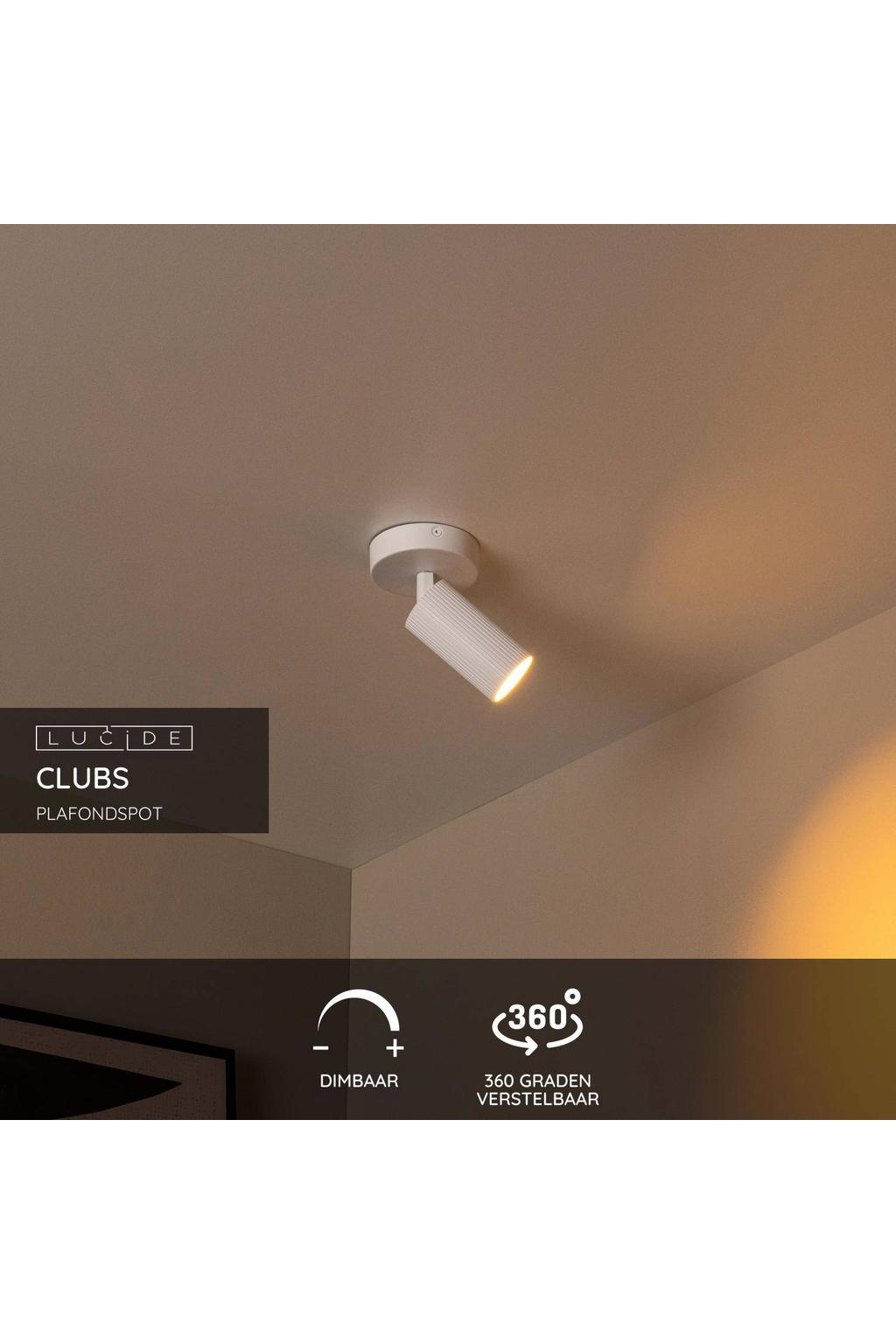 Lucide CLUBS - Plafondspot - 1xGU10 - Wit