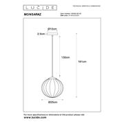 thumbnail: Lucide MONSARAZ - Hanglamp - Ø 25 cm - 1xE27 - Groen