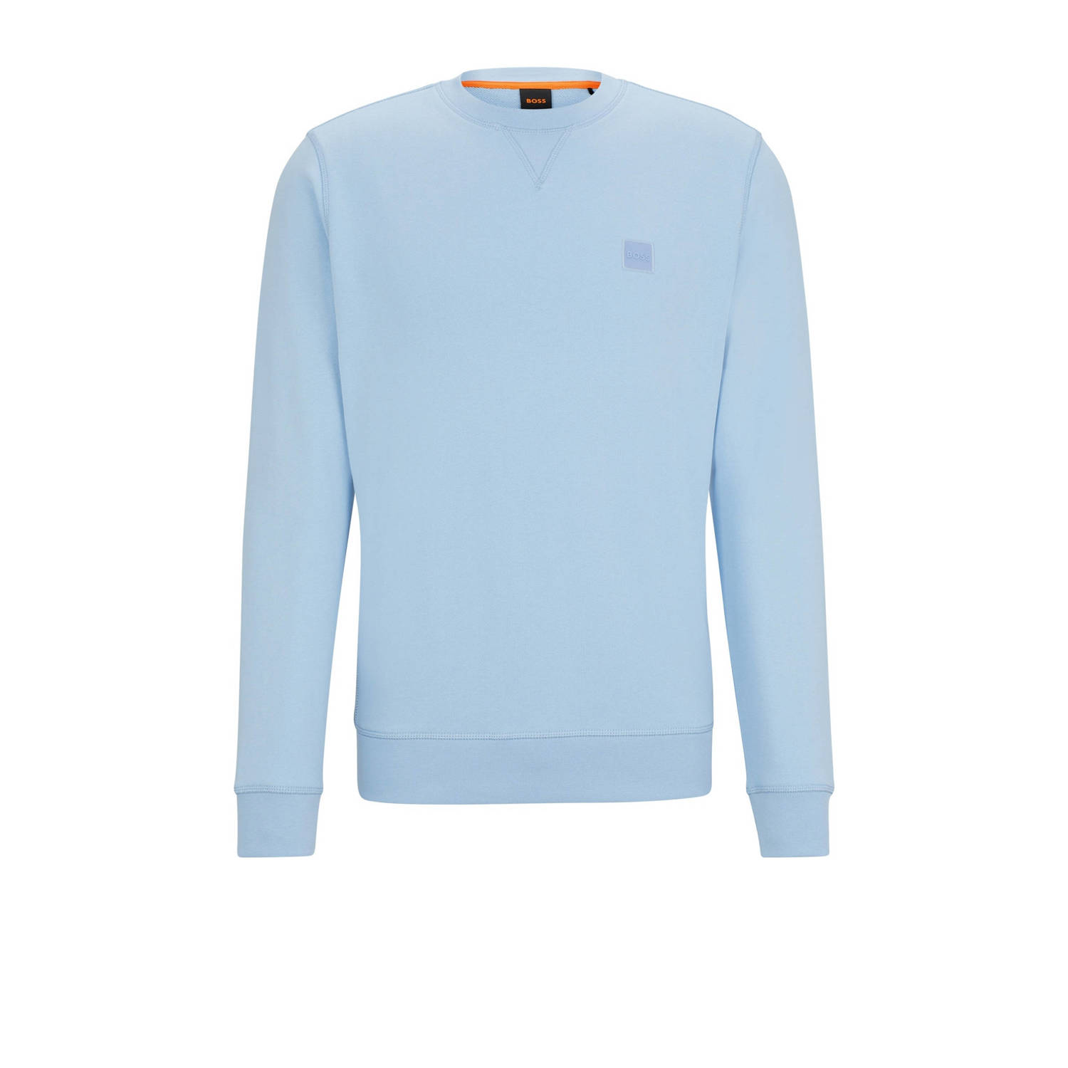 BOSS sweater Westart met logo open blue