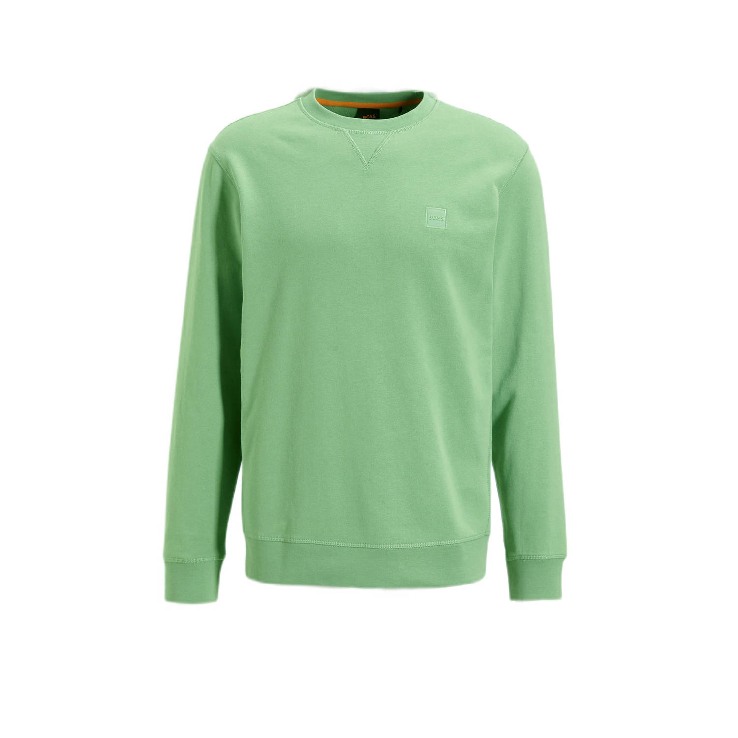 BOSS sweater Westart met logo open green