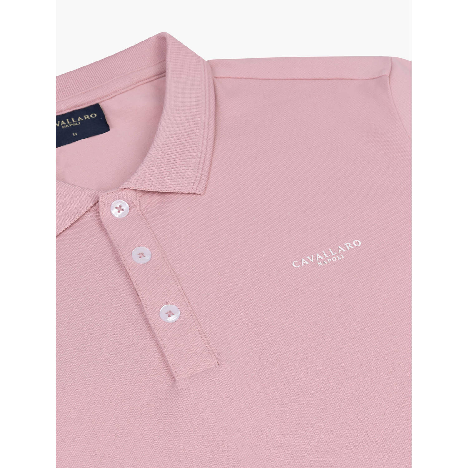 Cavallaro Napoli regular fit polo Mandrio met logo old pink