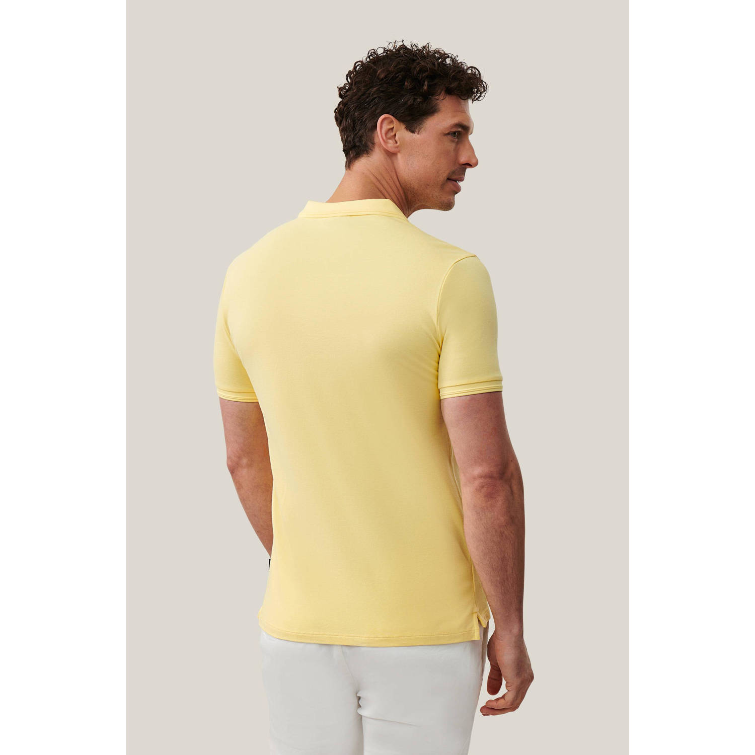 Cavallaro Napoli regular fit polo Mandrio met logo yellow