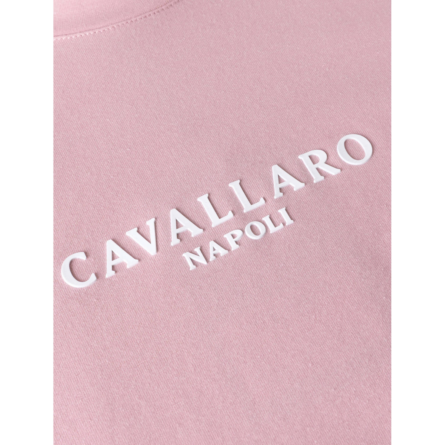 Cavallaro Napoli regular fit T-shirt Mandrio met logo old pink