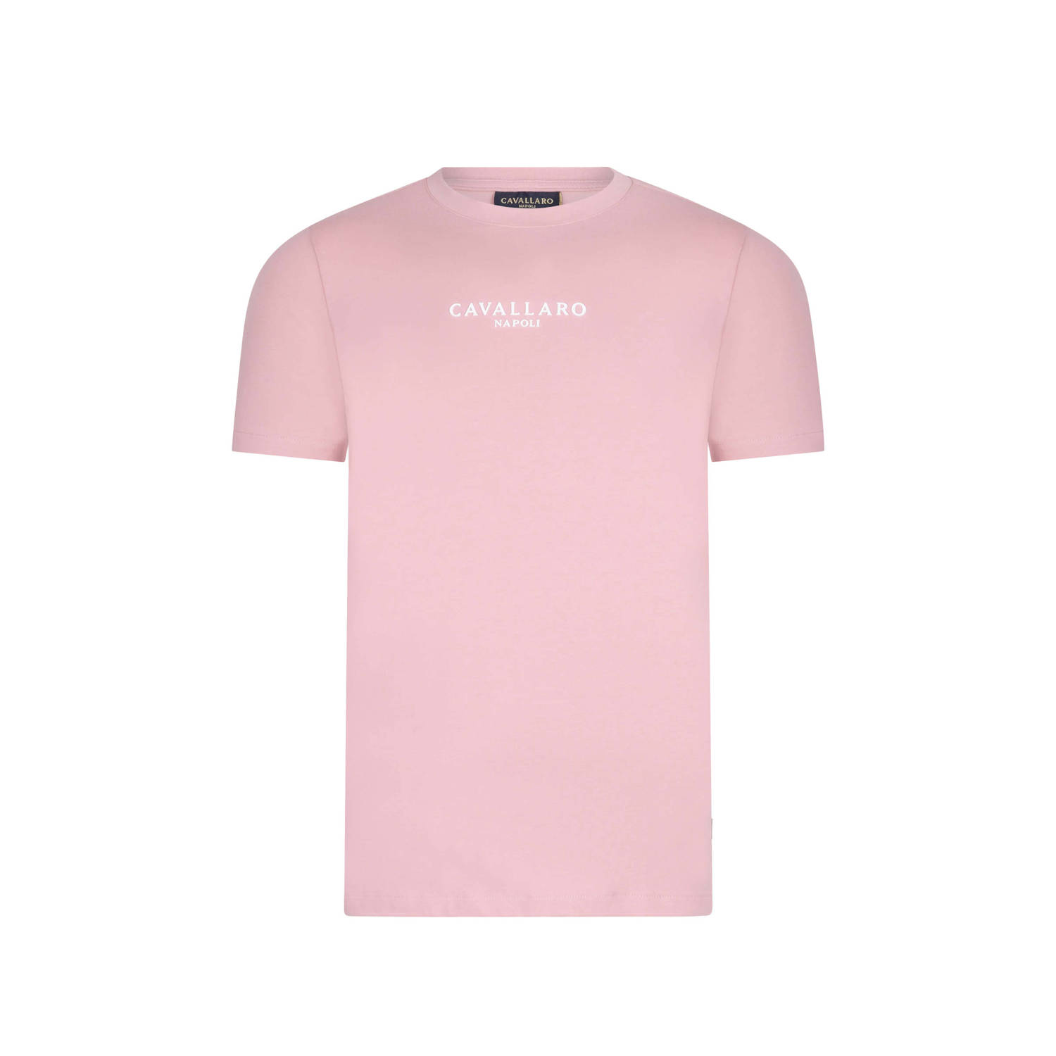 Cavallaro Napoli regular fit T-shirt Mandrio met logo old pink